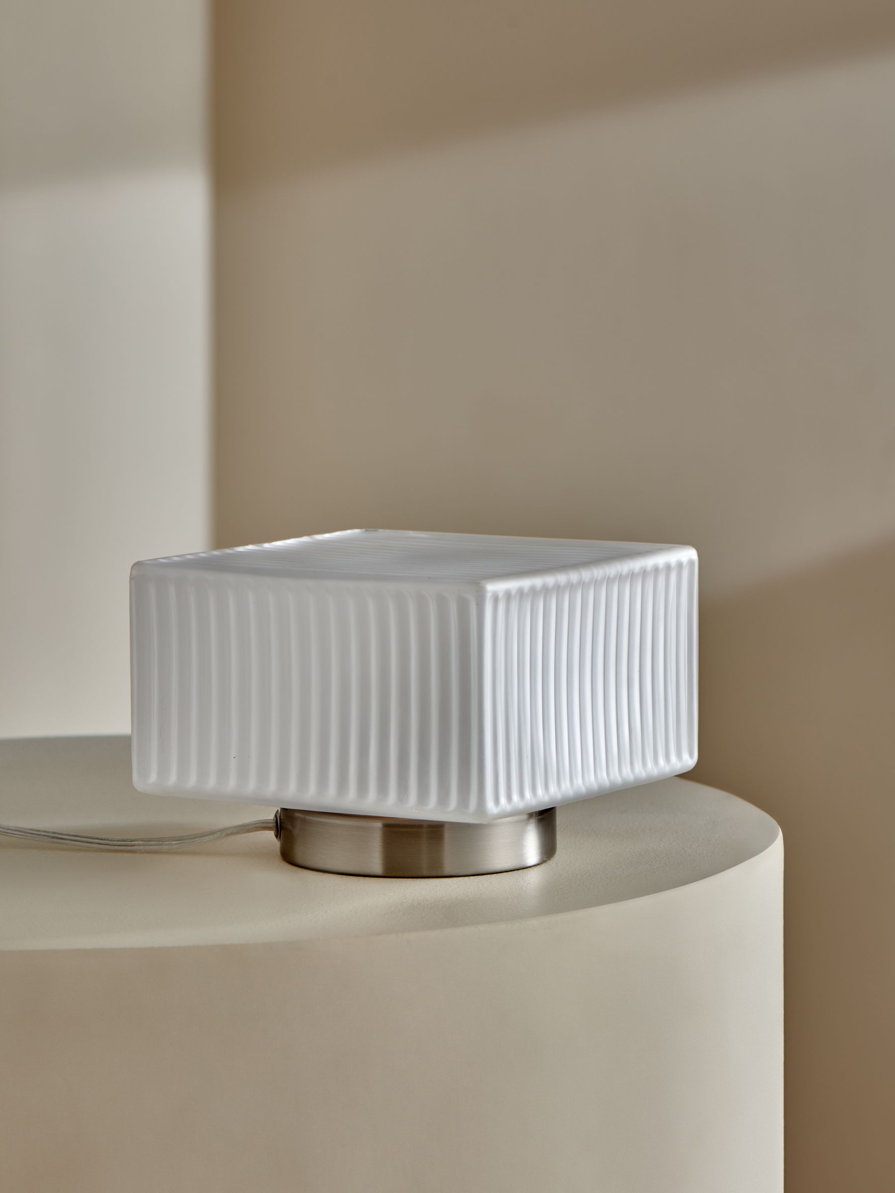 Alma Table Lamp in Silver/White - Image 3 of 4