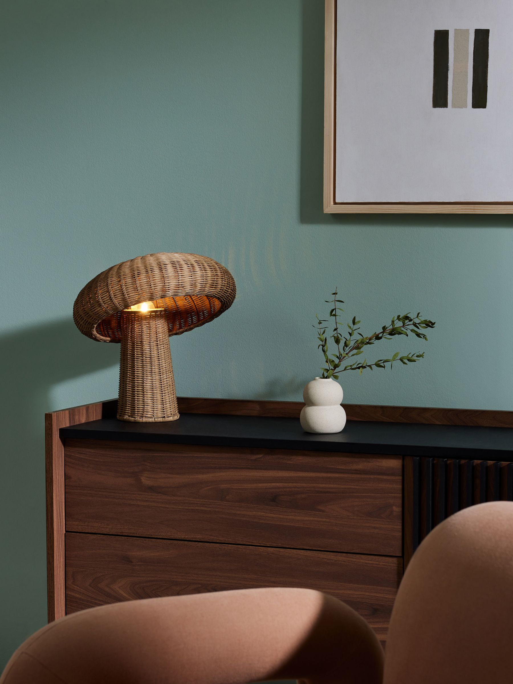 Leilani Rattan Table Lamp in Natural - Image 1 of 5