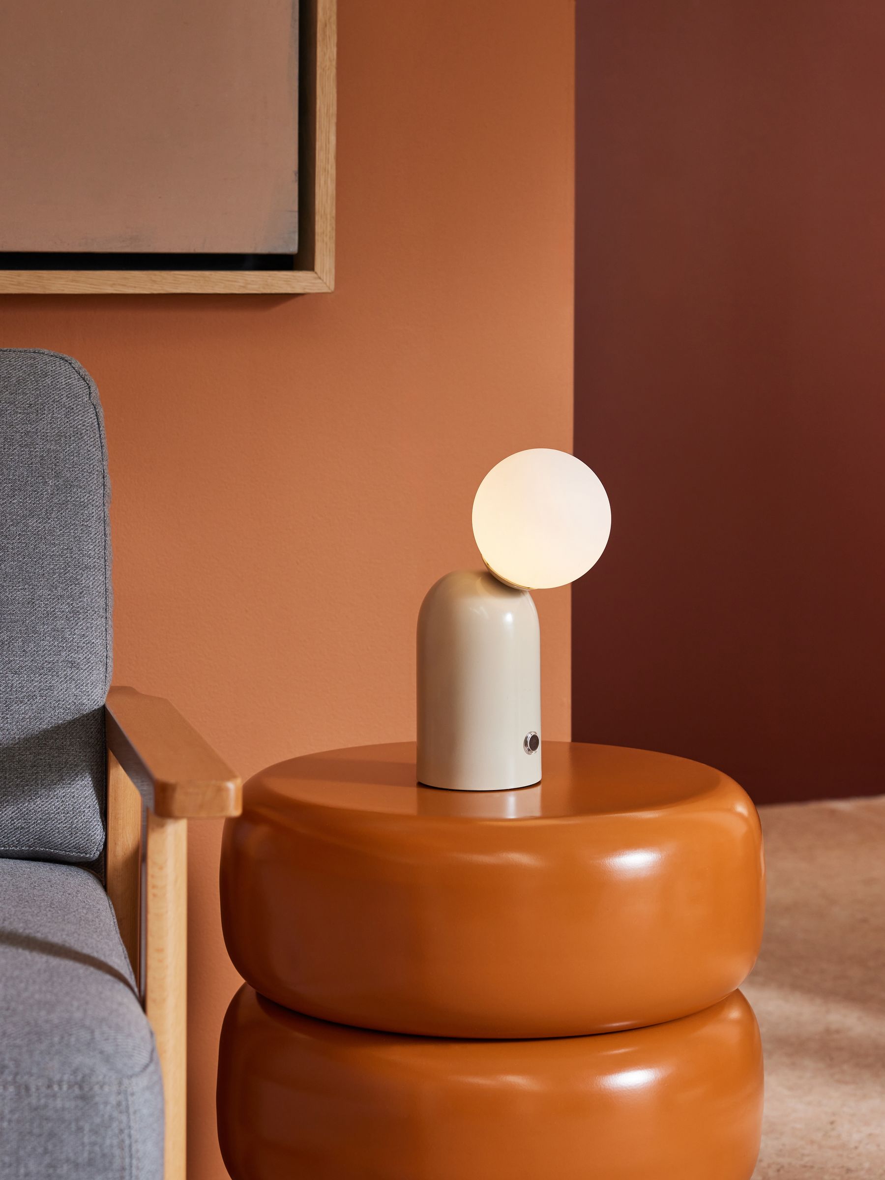 Vetro Rechargable Wireless Table Lamp in Cream - Image 1 of 4