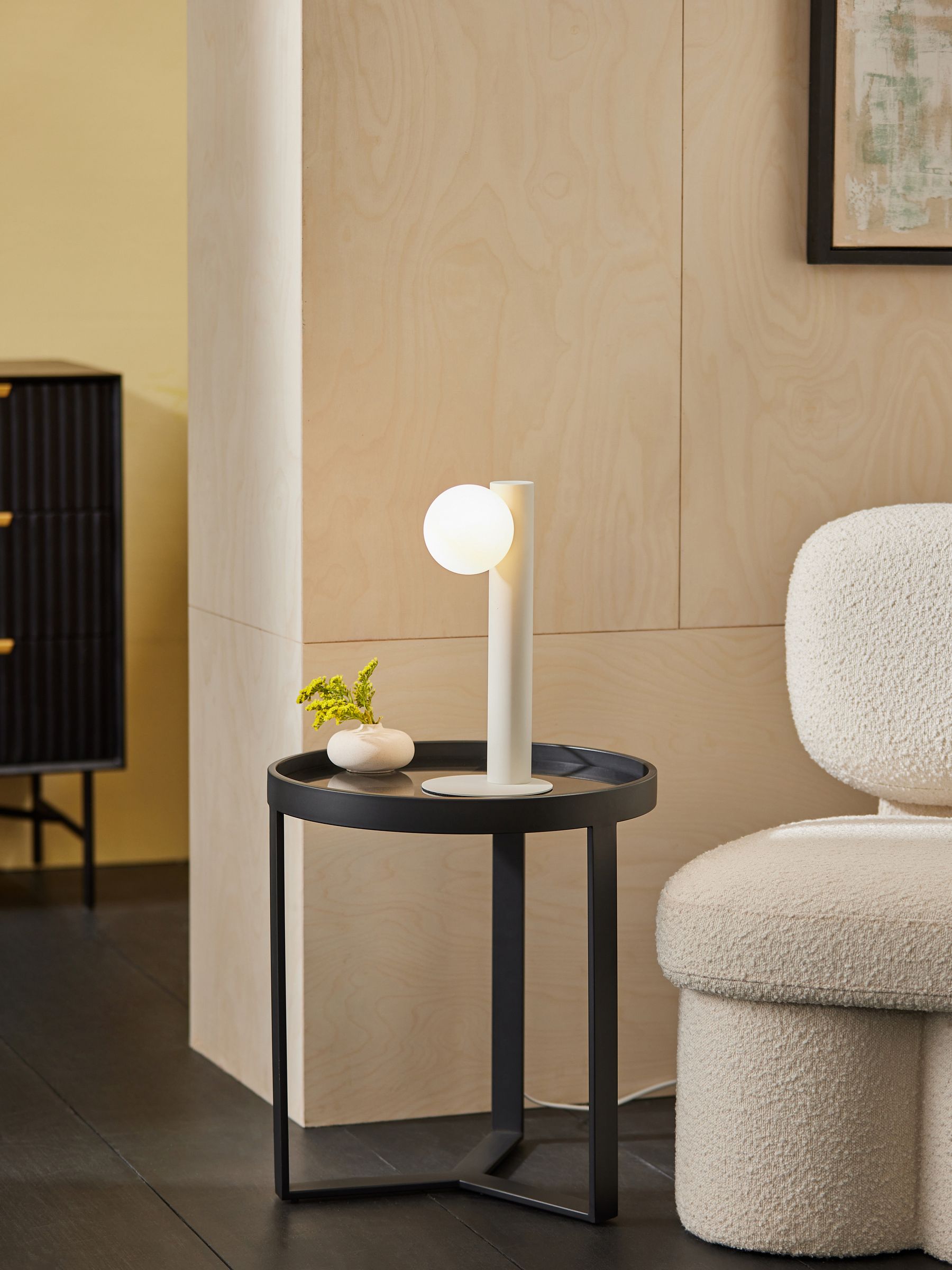 Graysen Table Lamp in Cream - Image 1 of 3