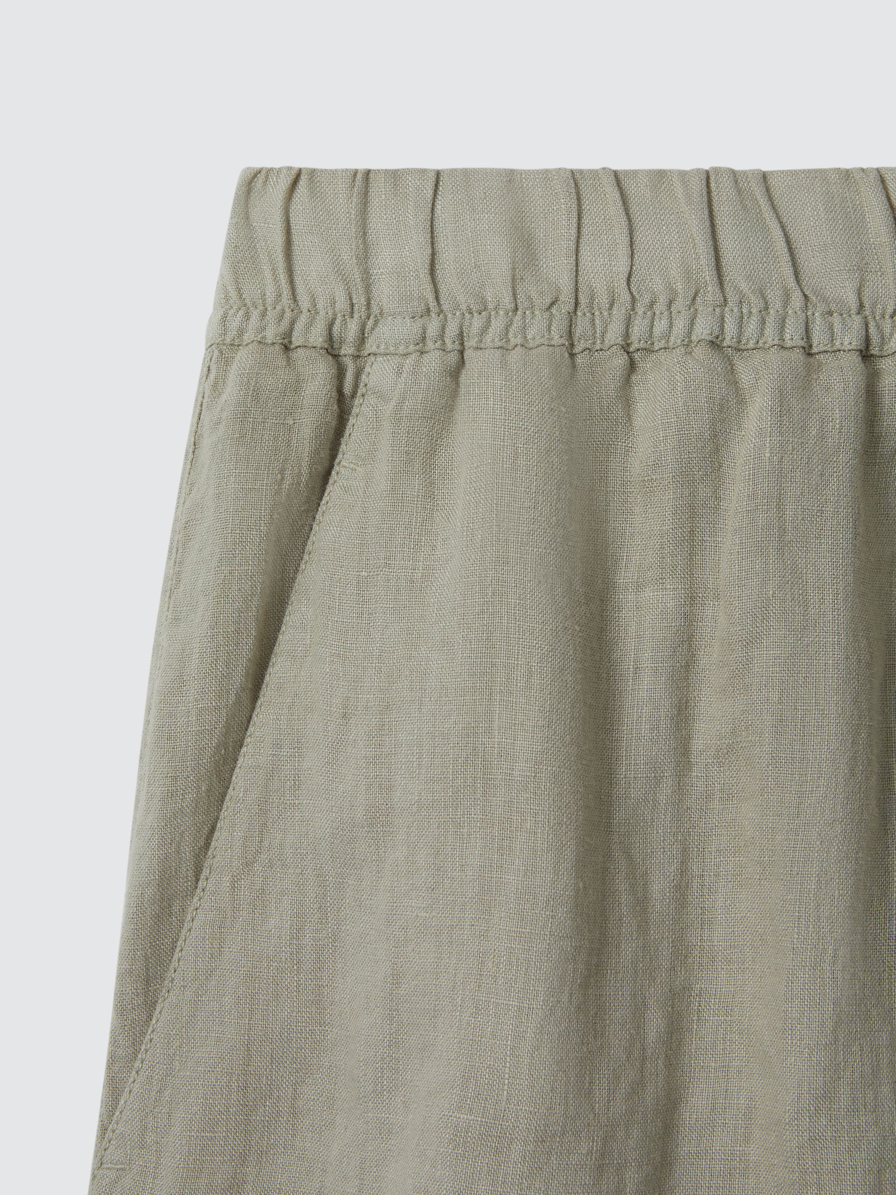 Linen Garment Dyed Drawstring Shorts in Sage - Image 6 of 6