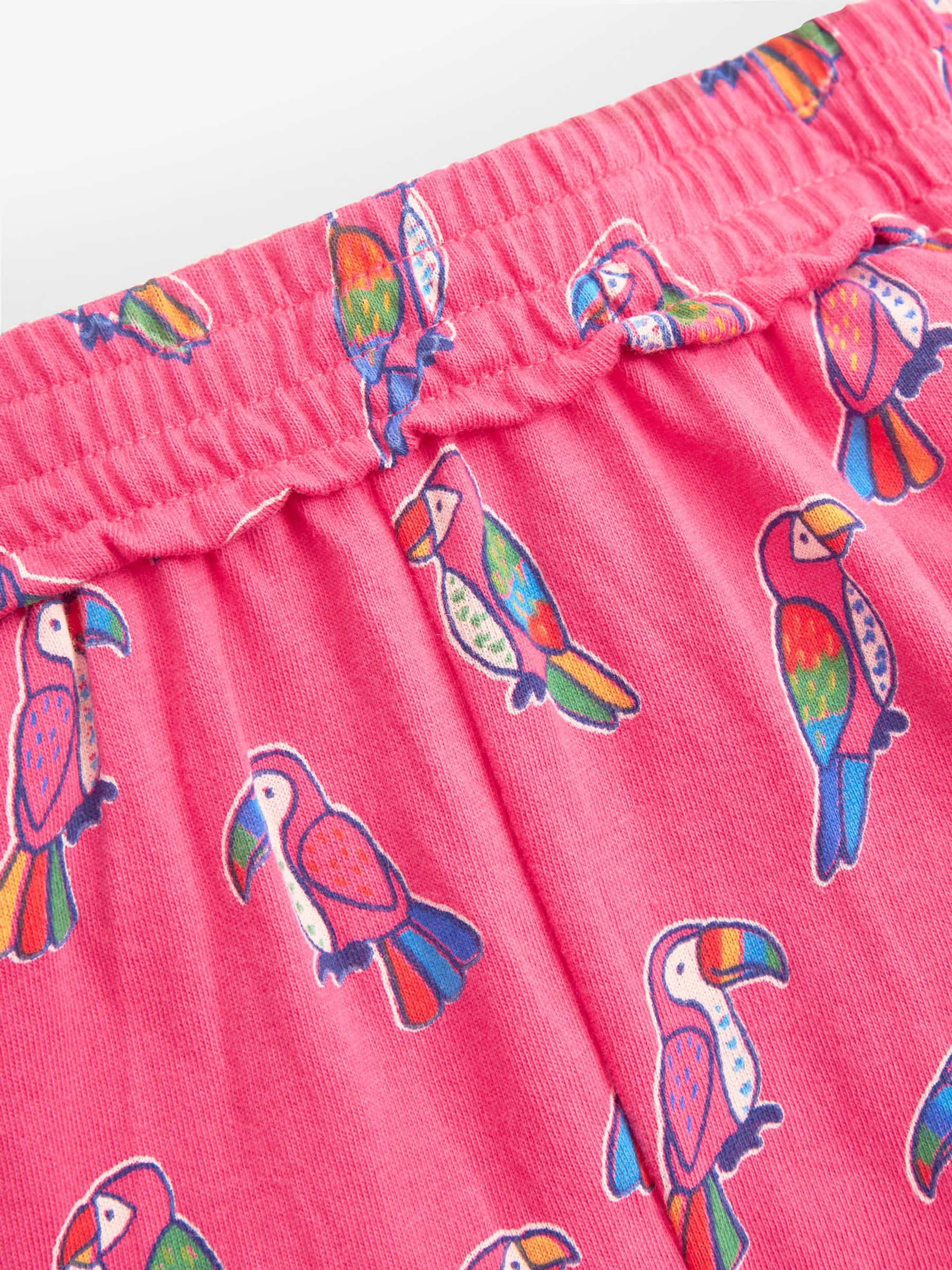 Pink Girls' Pink Toucan Print Jersey Trousers - Image 2 of 4