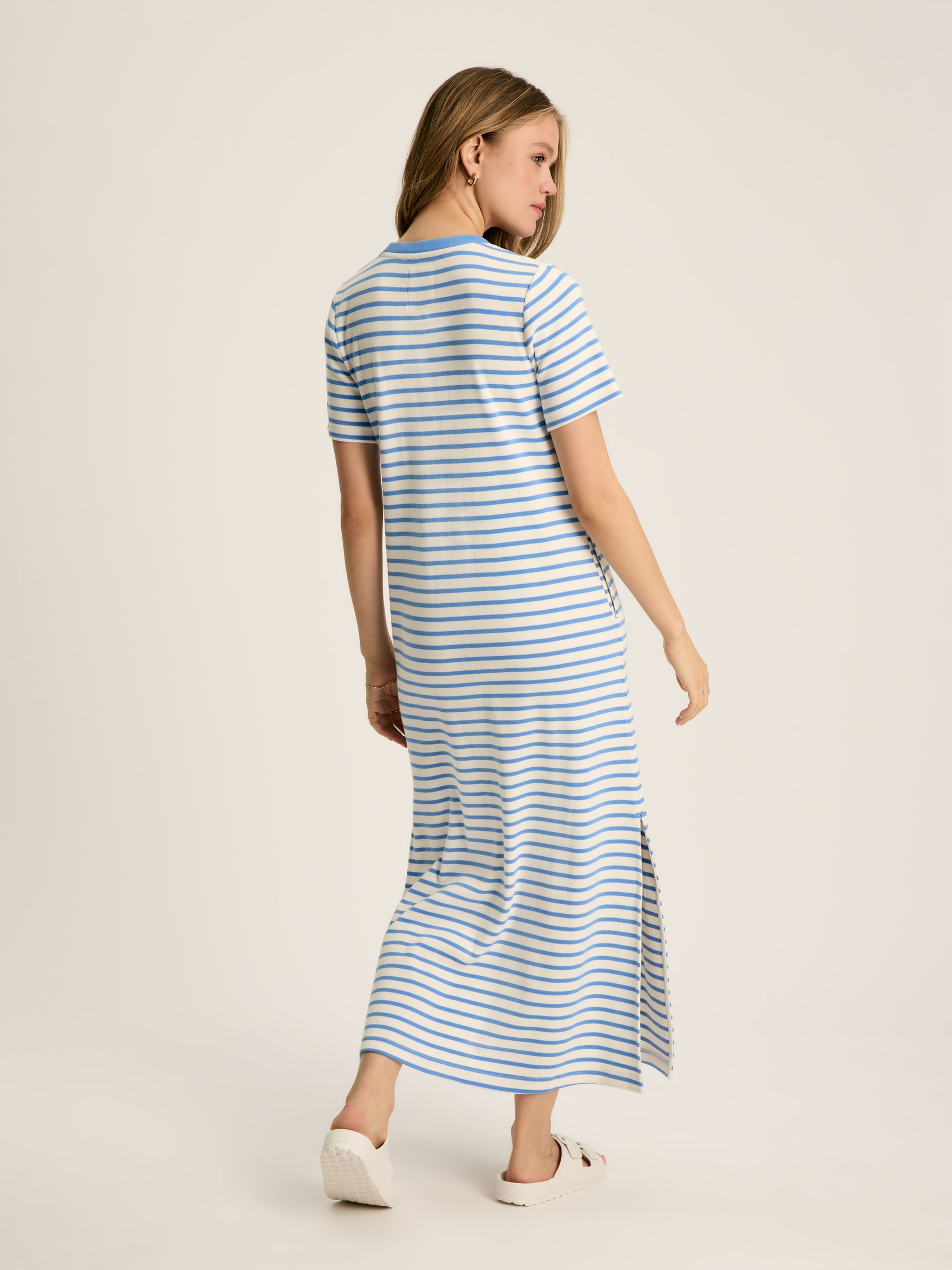 Cleo Blue/White Striped Midi Dress - Image 2 of 6