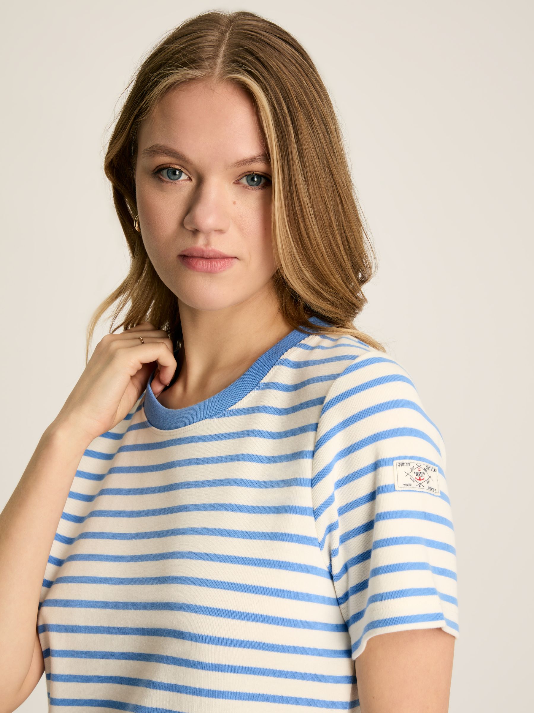 Cleo Blue/White Striped Midi Dress - Image 3 of 6