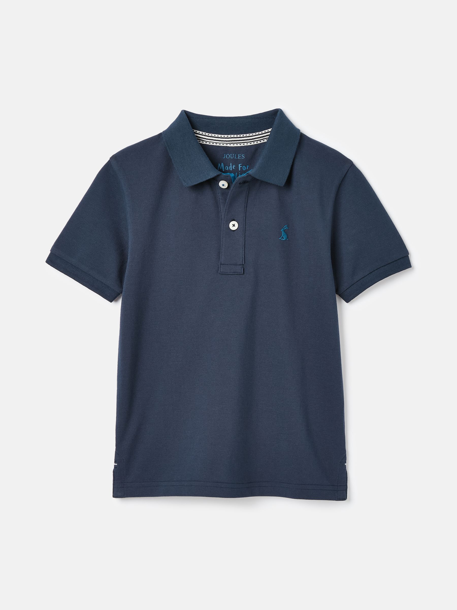 Woody Navy Blue Pique Cotton Polo Shirt - Image 1 of 5