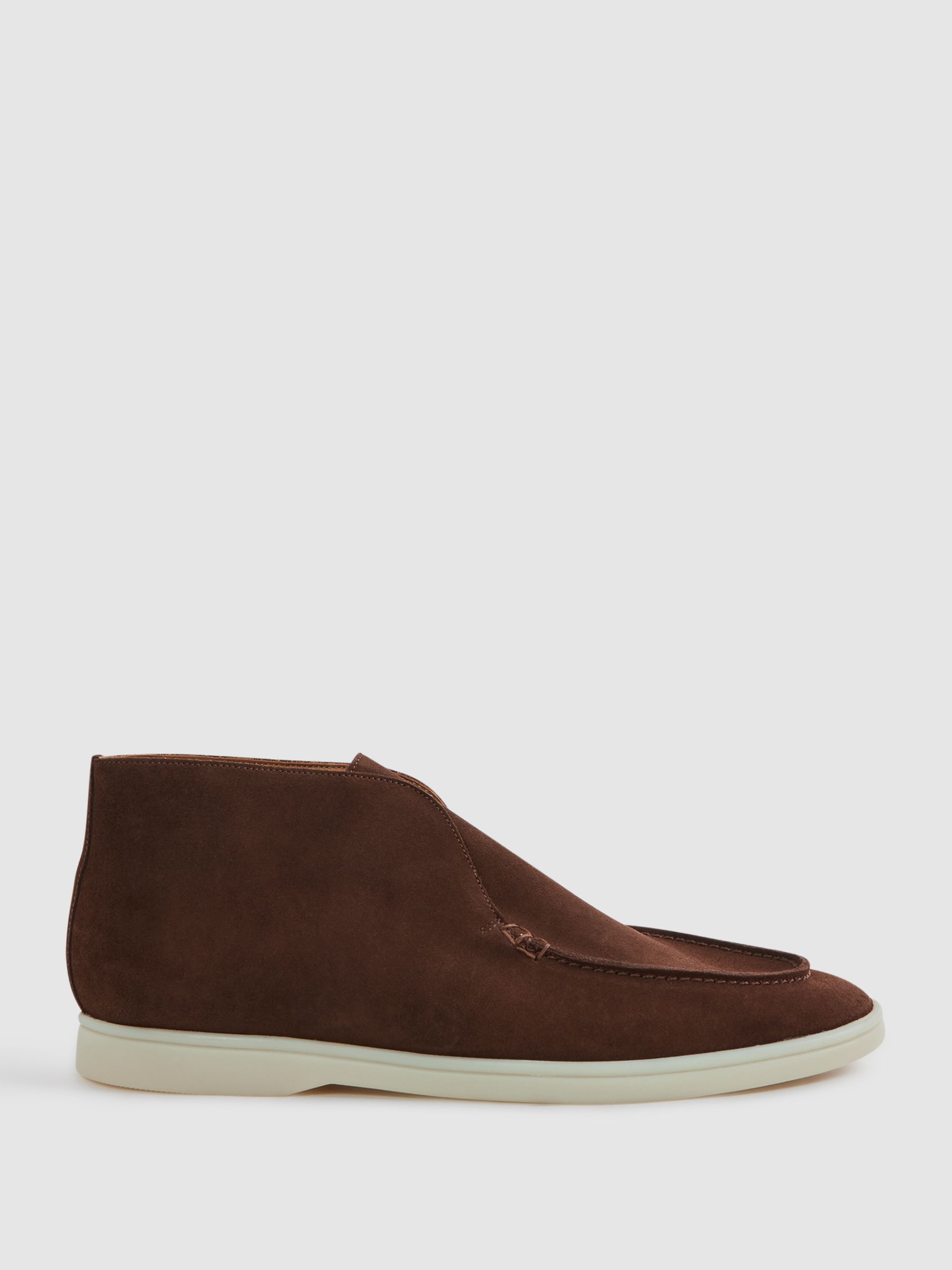 Suede Slip-On Boots in Brown - Image 1 of 5 Suede Slip-On Boots in Brown - Image 1 of 5