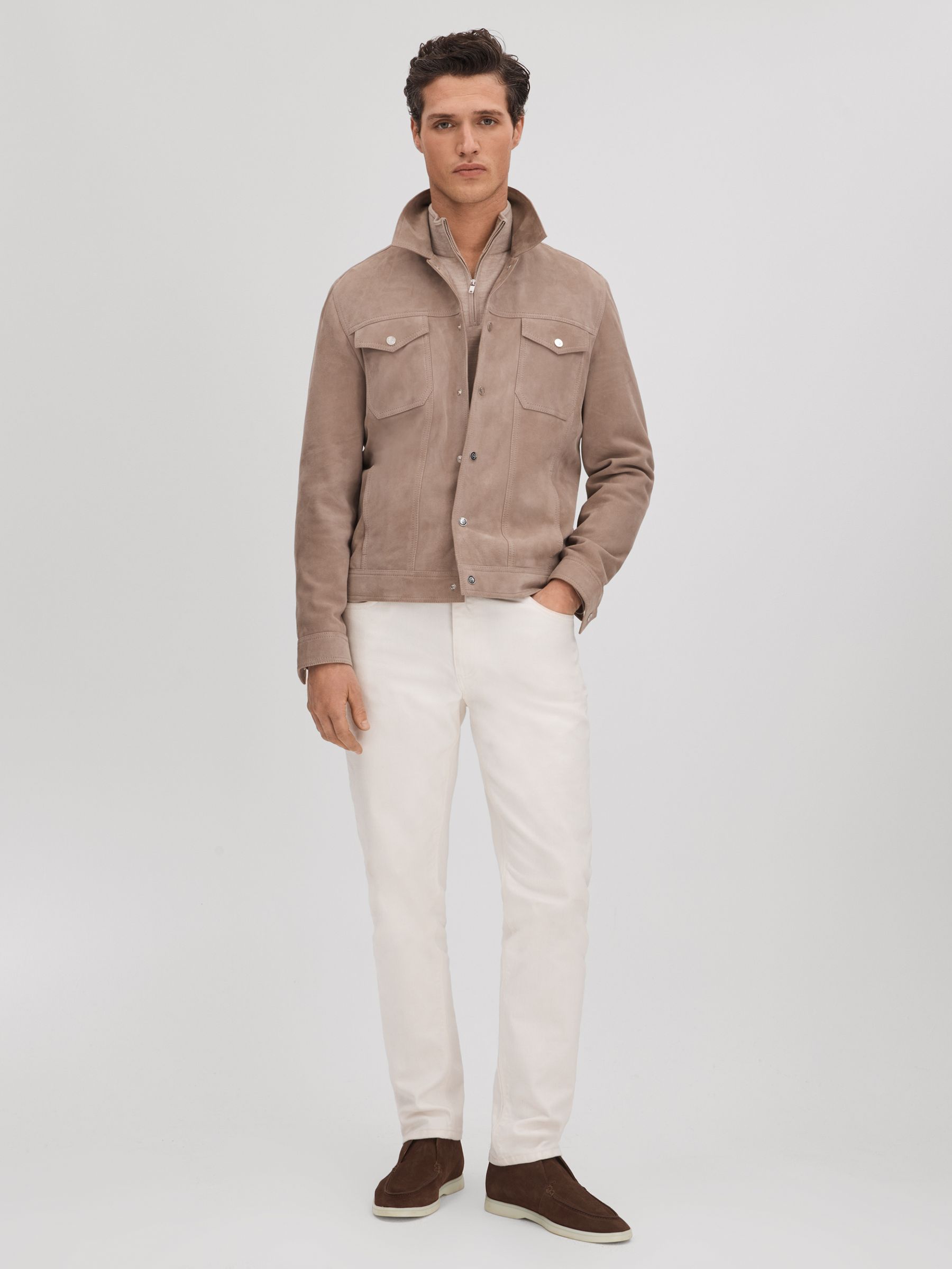 Suede Slip-On Boots in Brown - Image 2 of 5