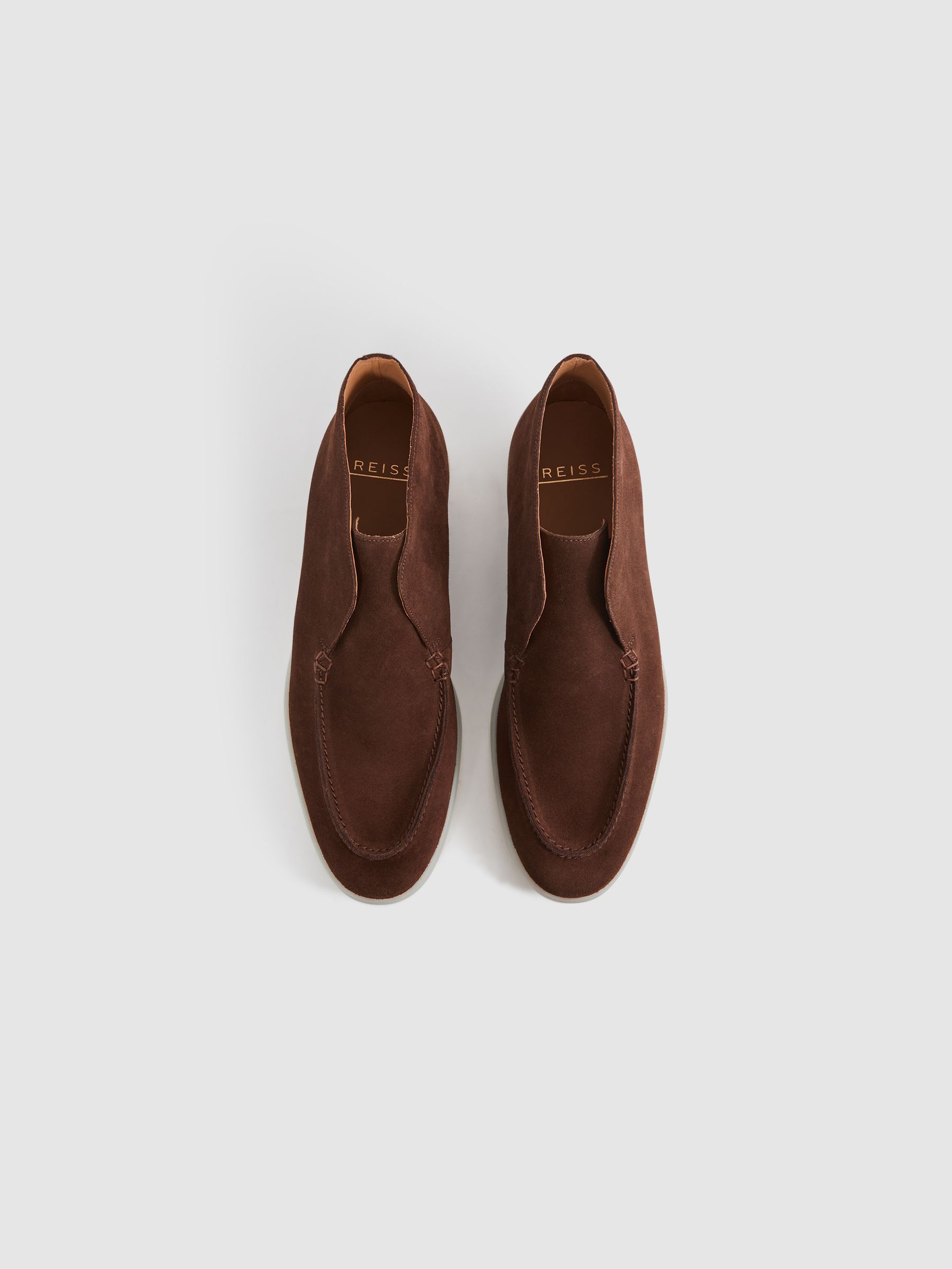 Suede Slip-On Boots in Brown - Image 3 of 5