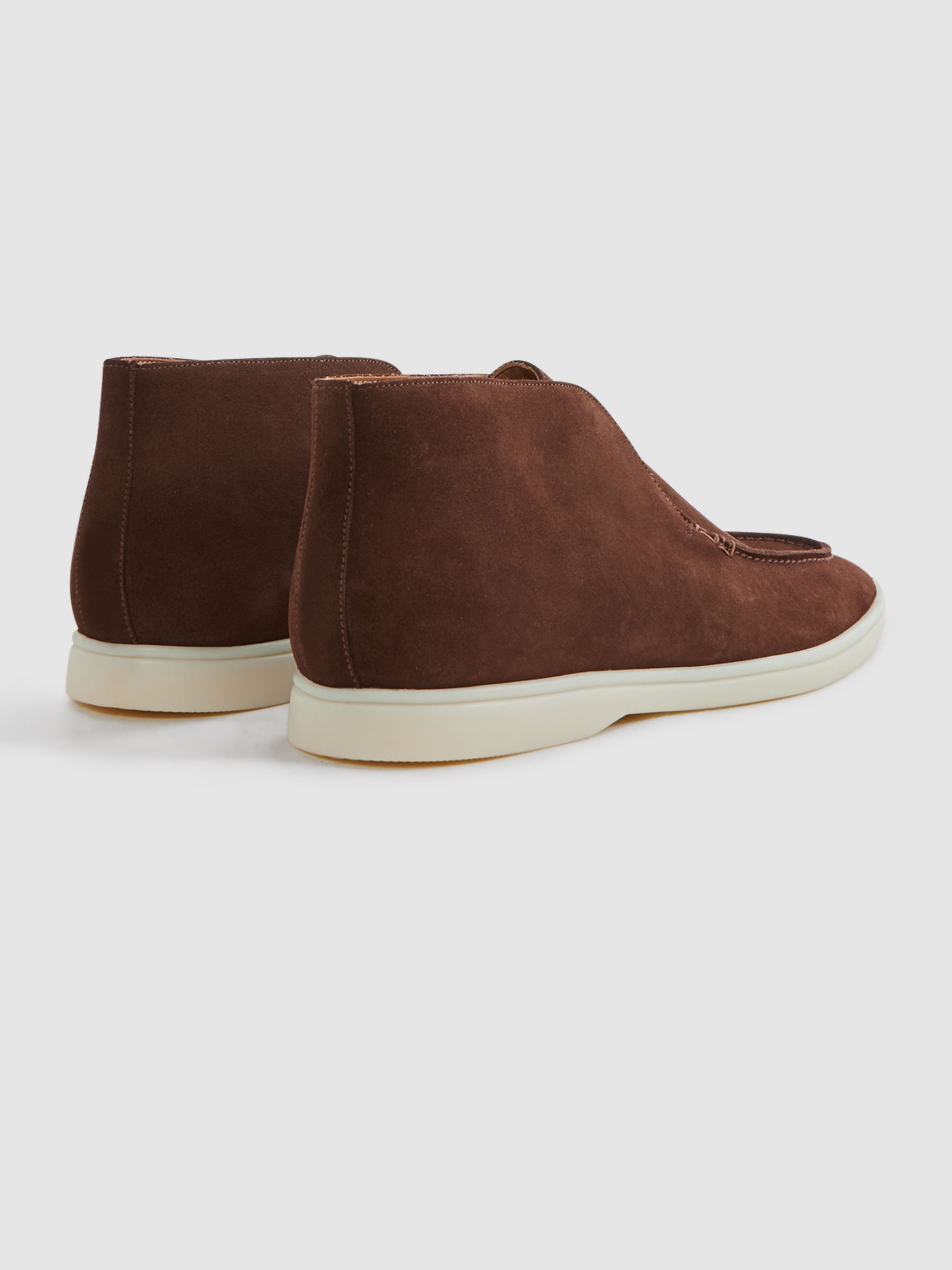 Suede Slip-On Boots in Brown - Image 4 of 5
