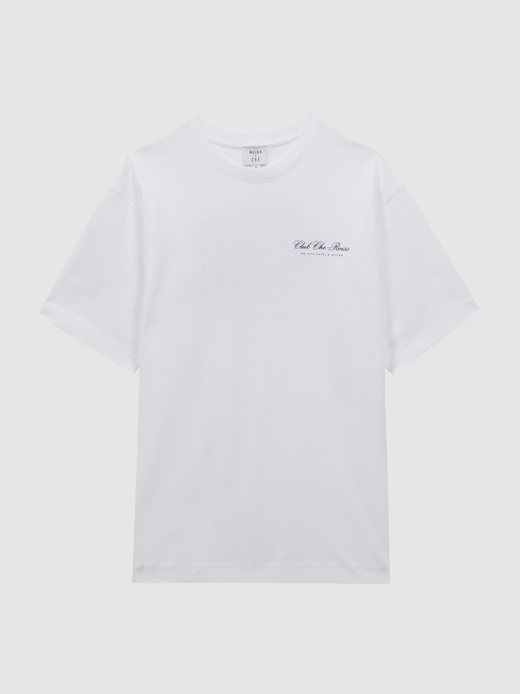 Reiss | Ché Motif Crew Neck T-Shirt in Off White - Image 2 of 6