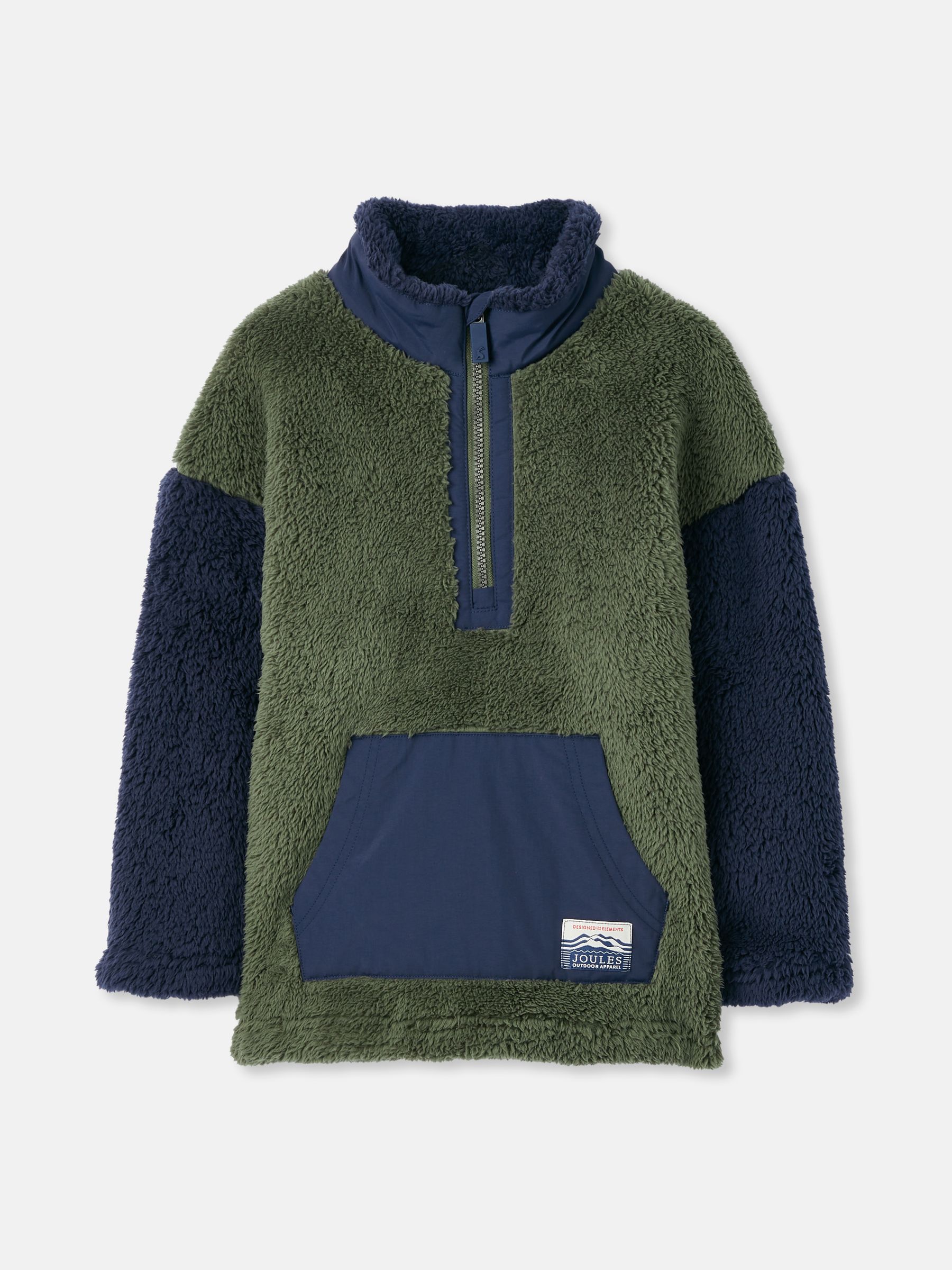 Boys' Always Cosy Green/Navy Half Zip Borg Fleece - Image 1 of 5 Boys' Always Cosy Green/Navy Half Zip Borg Fleece - Image 1 of 5