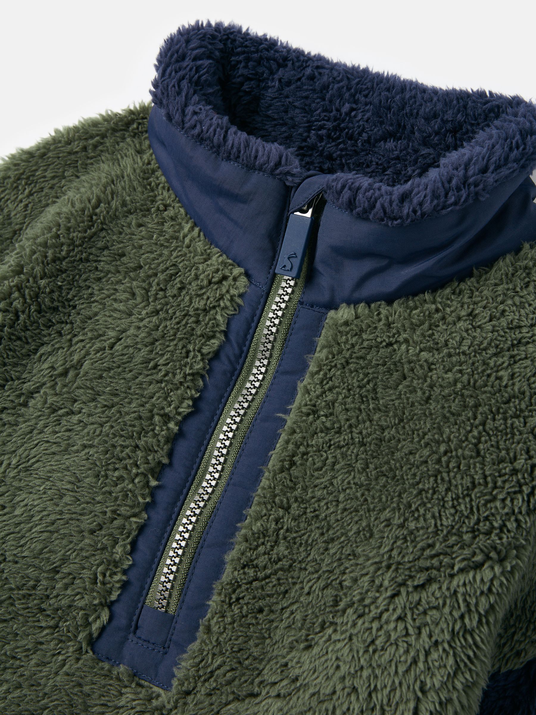 Boys' Always Cosy Green/Navy Half Zip Borg Fleece - Image 3 of 5