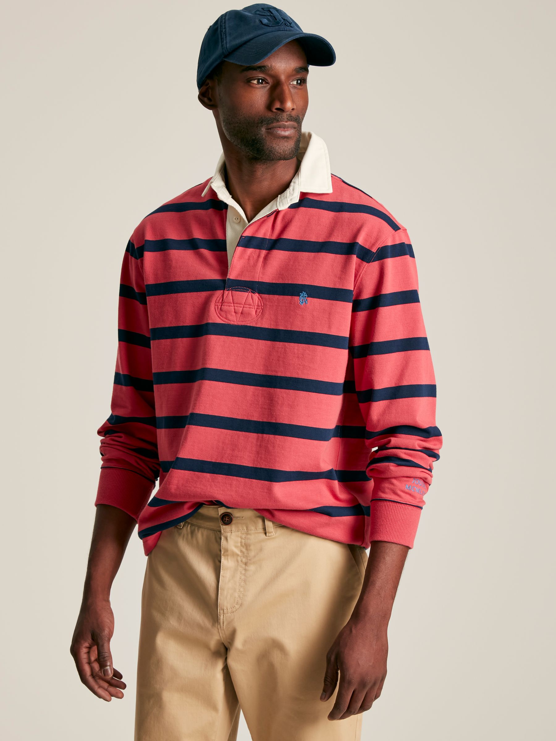 Onside Pink & Navy Striped Rugby Shirt - Image 3 of 9