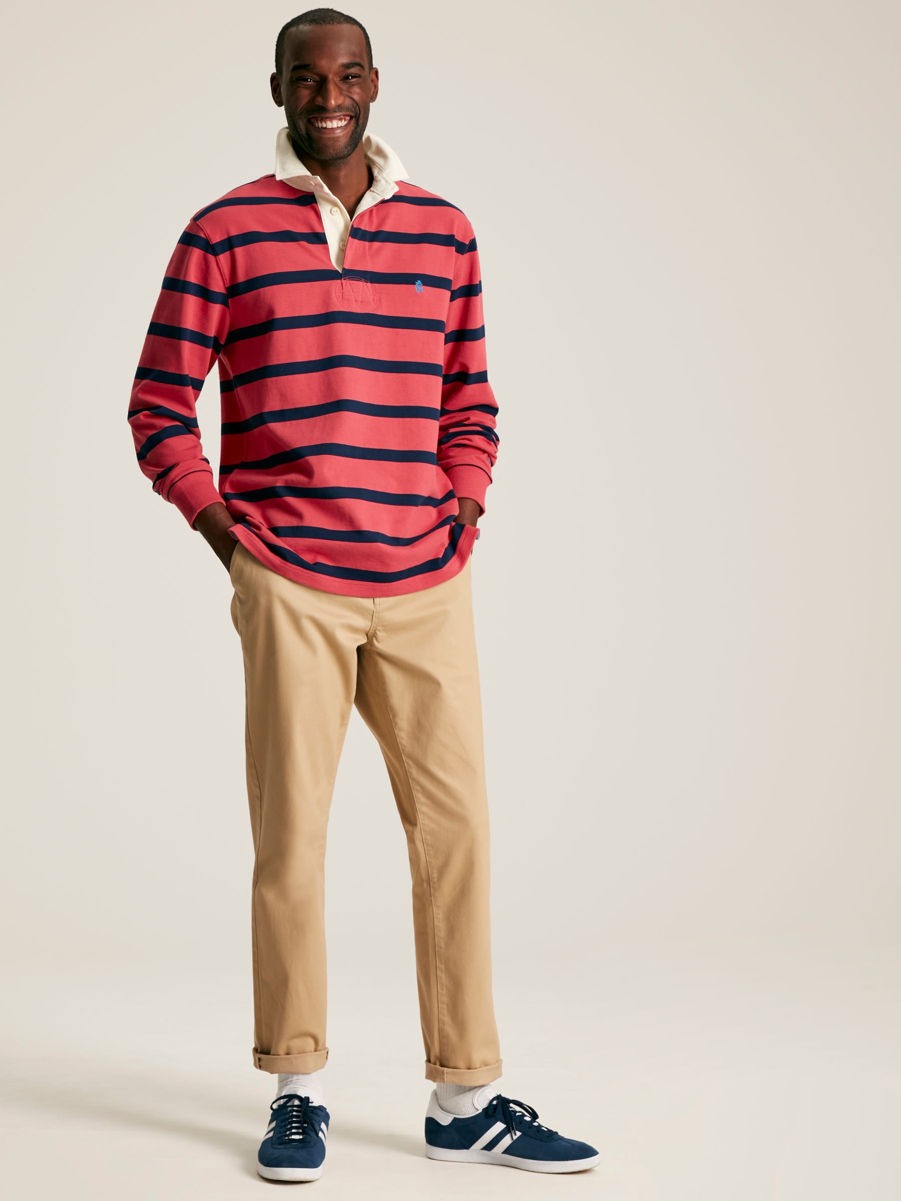 Onside Pink & Navy Striped Rugby Shirt - Image 4 of 9