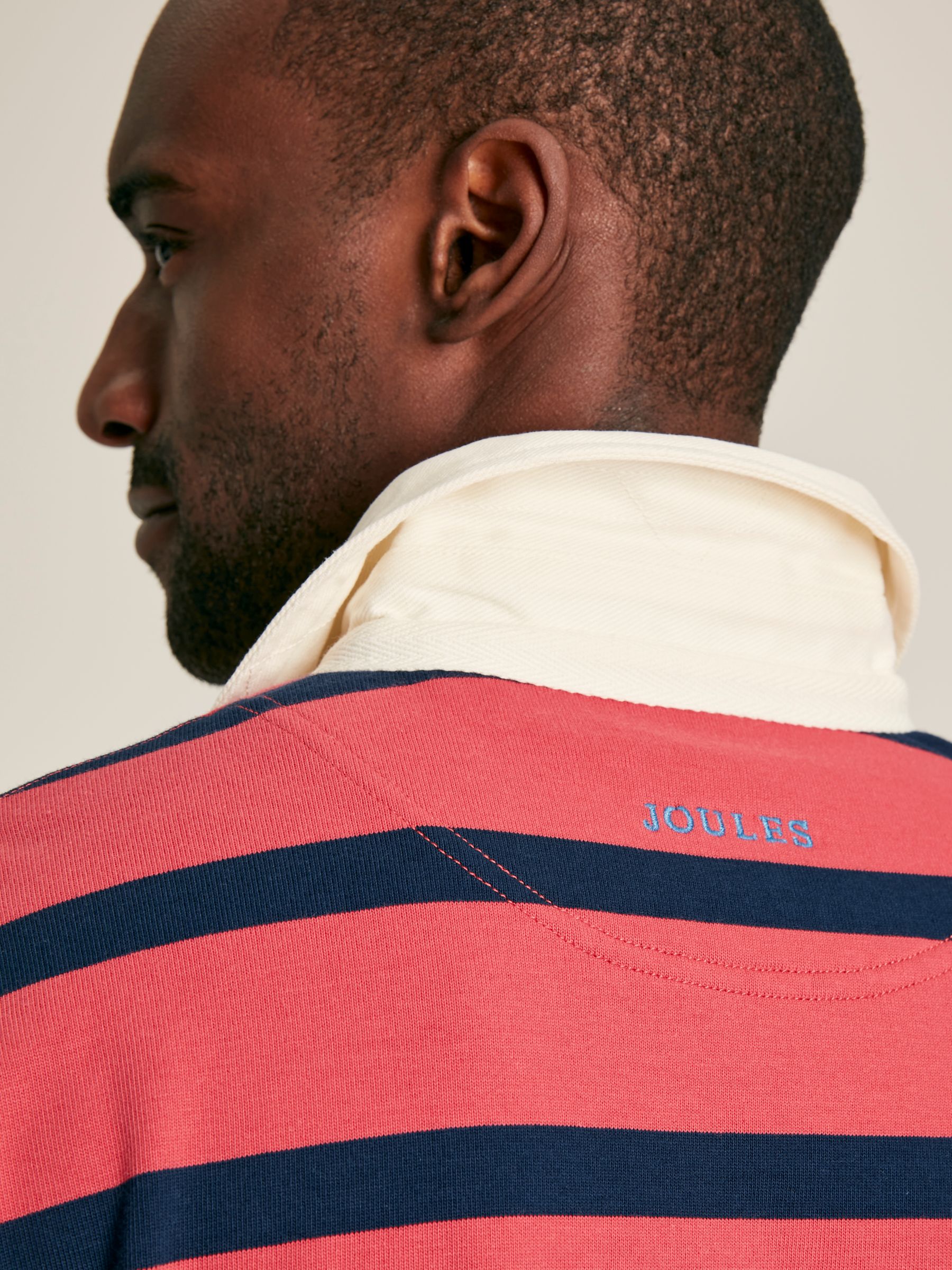 Onside Pink & Navy Striped Rugby Shirt - Image 5 of 9