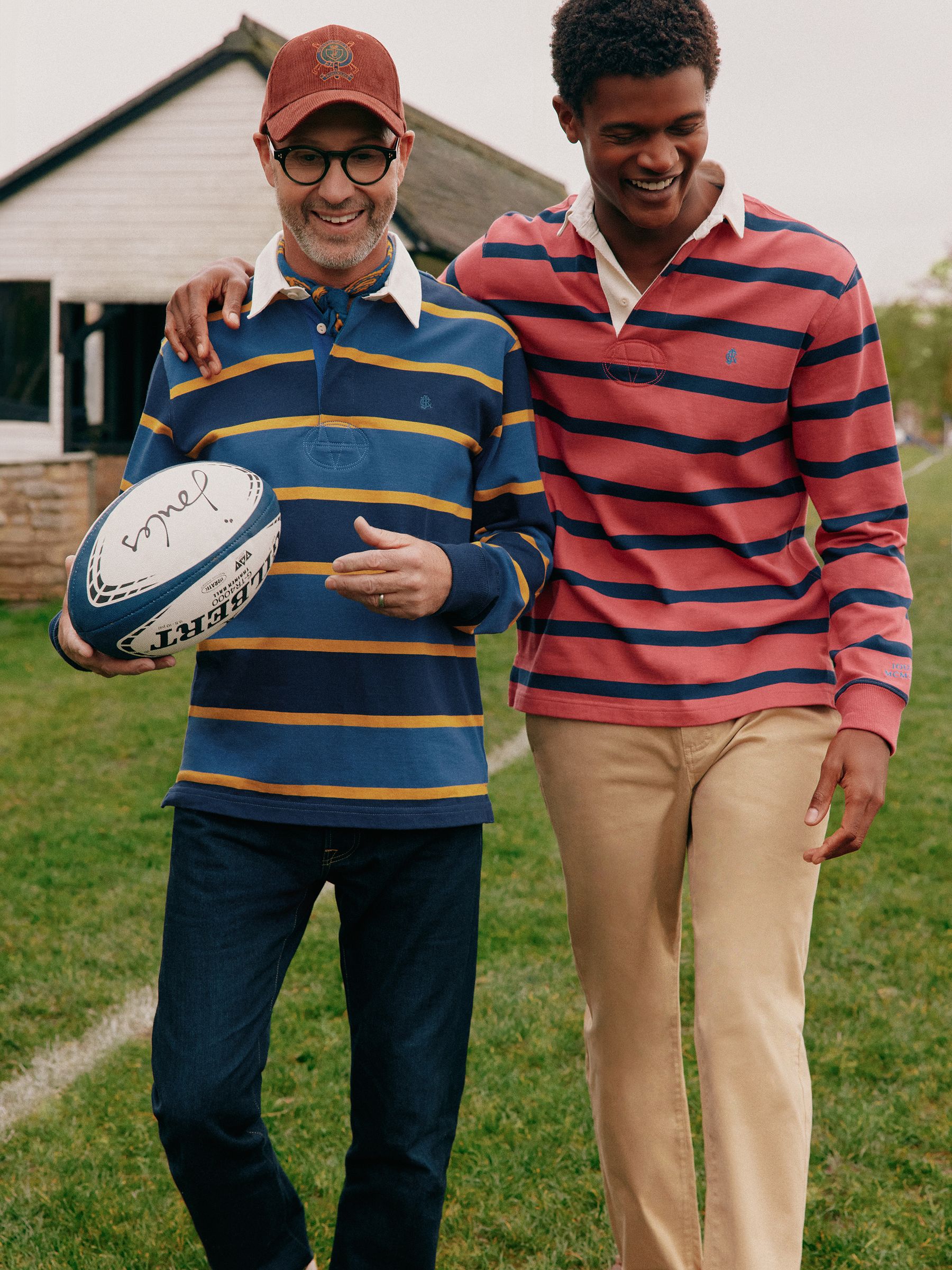 Onside Pink & Navy Striped Rugby Shirt - Image 8 of 9