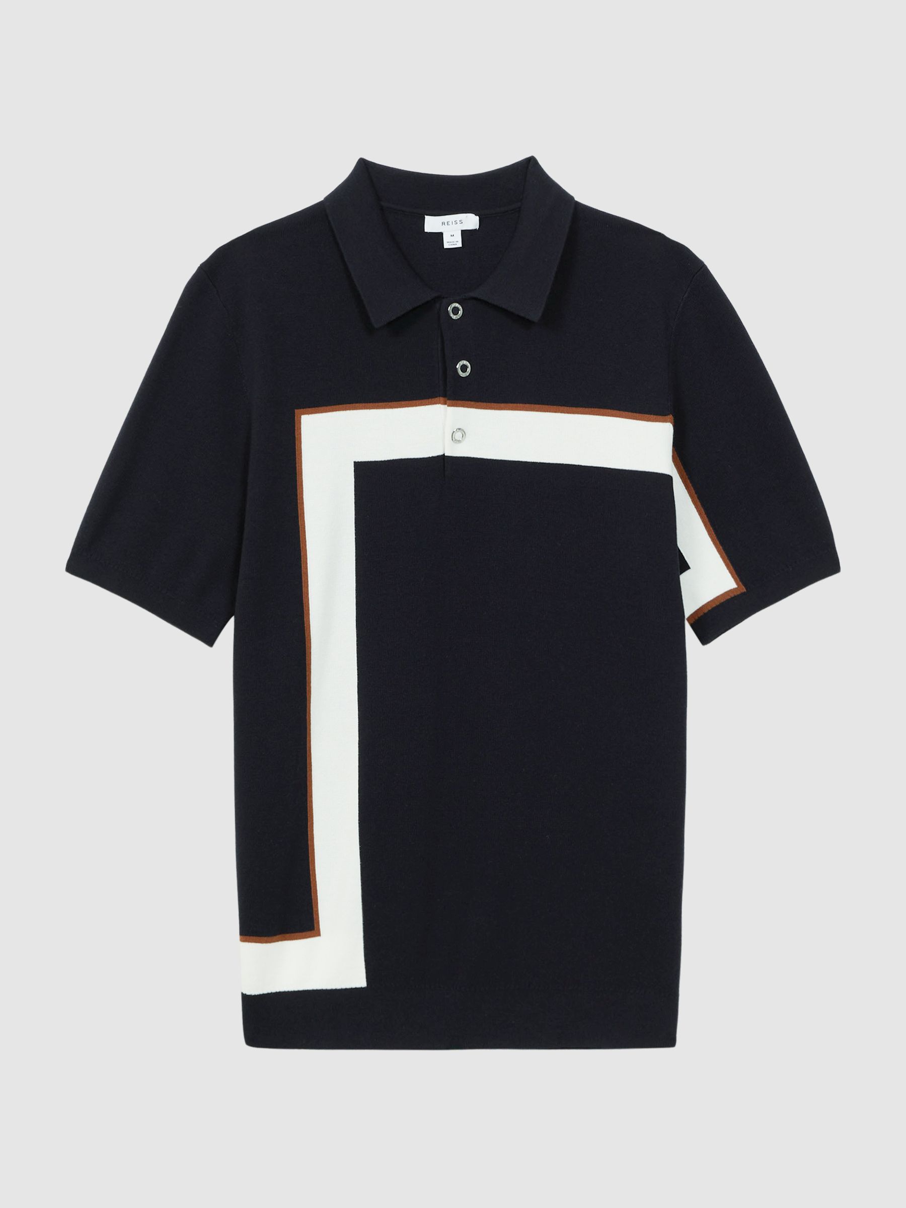 Striped Polo T-Shirt in Navy - Image 2 of 4