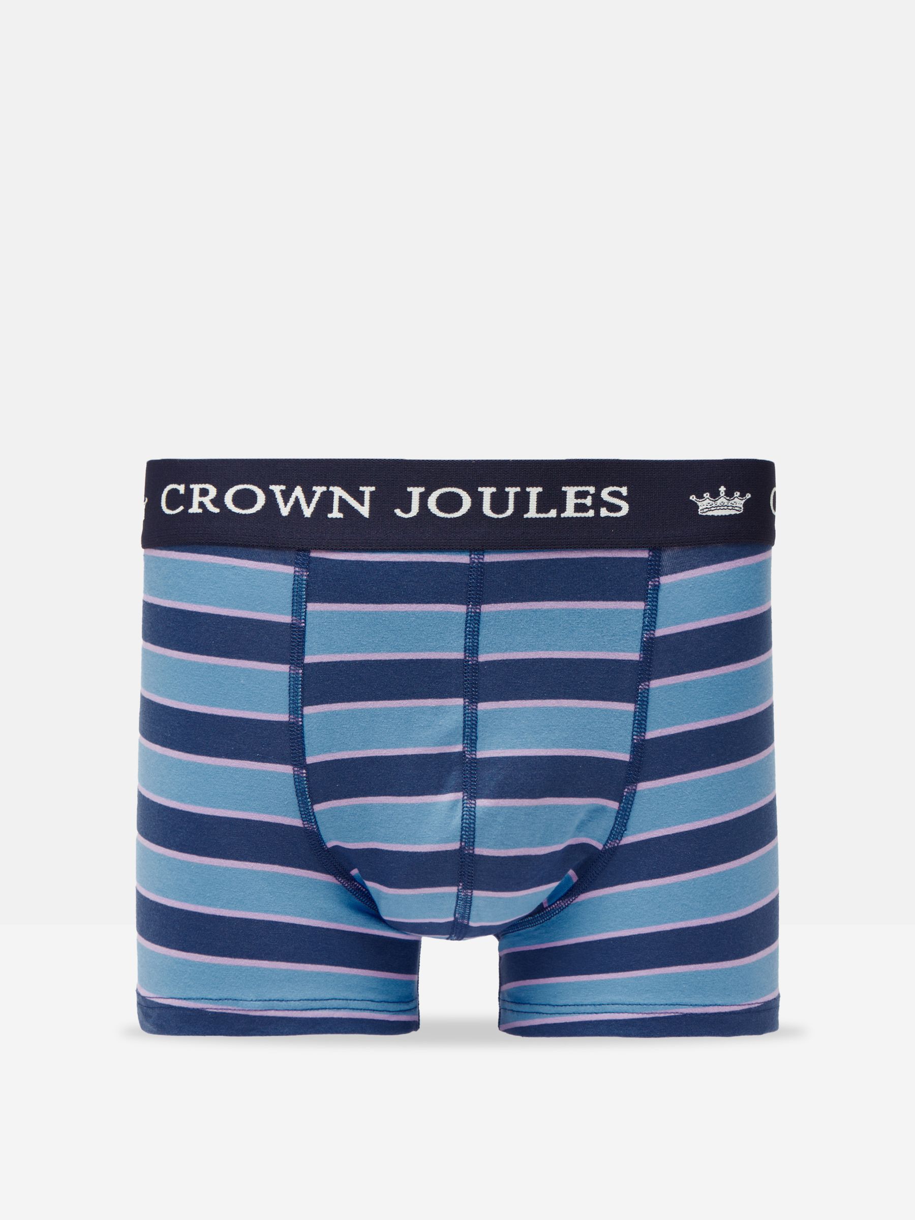 Crown Joules Blue/Purple Pack of Two Cotton Boxers - Image 3 of 4