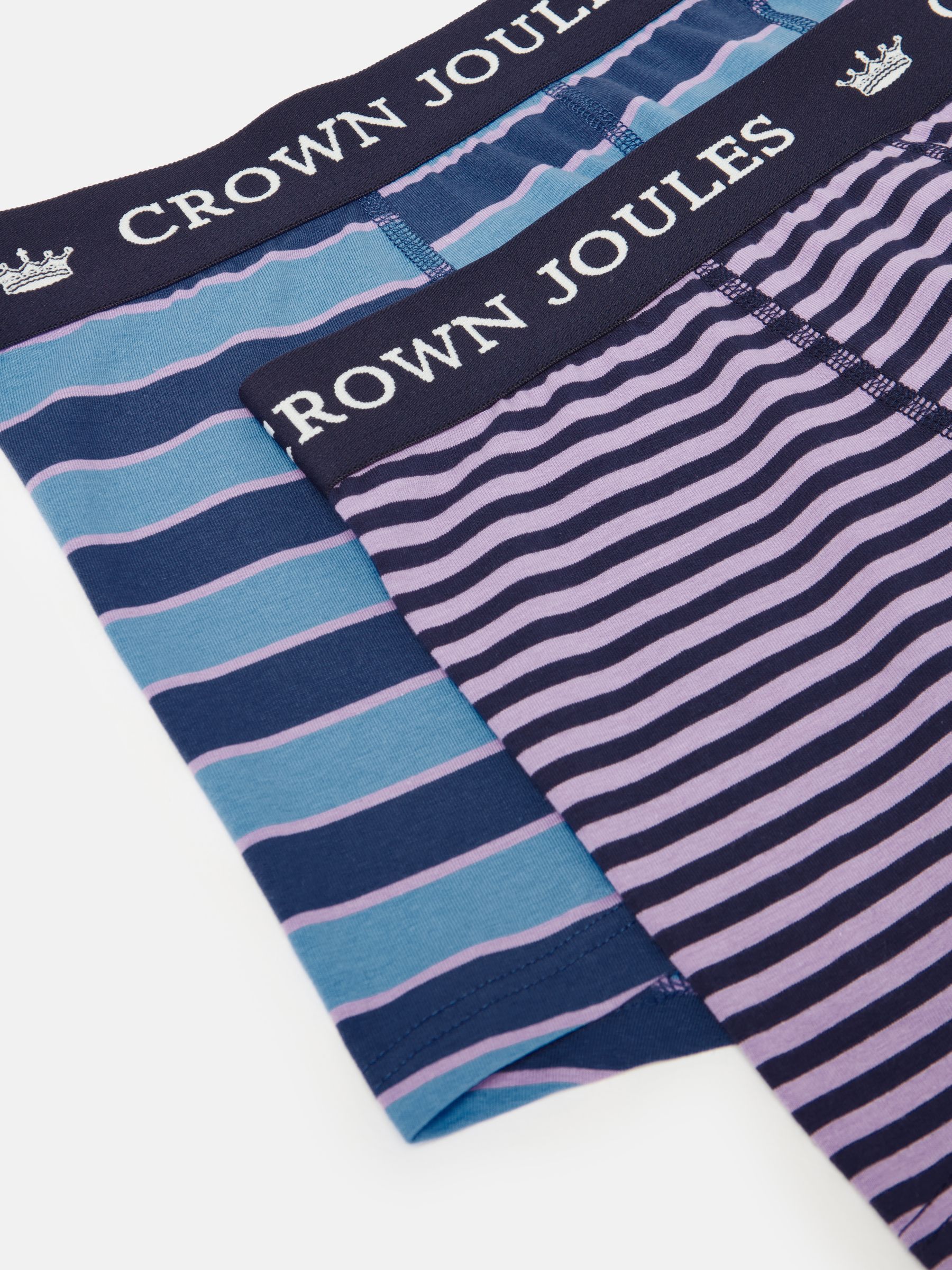 Crown Joules Blue/Purple Pack of Two Cotton Boxers - Image 4 of 4