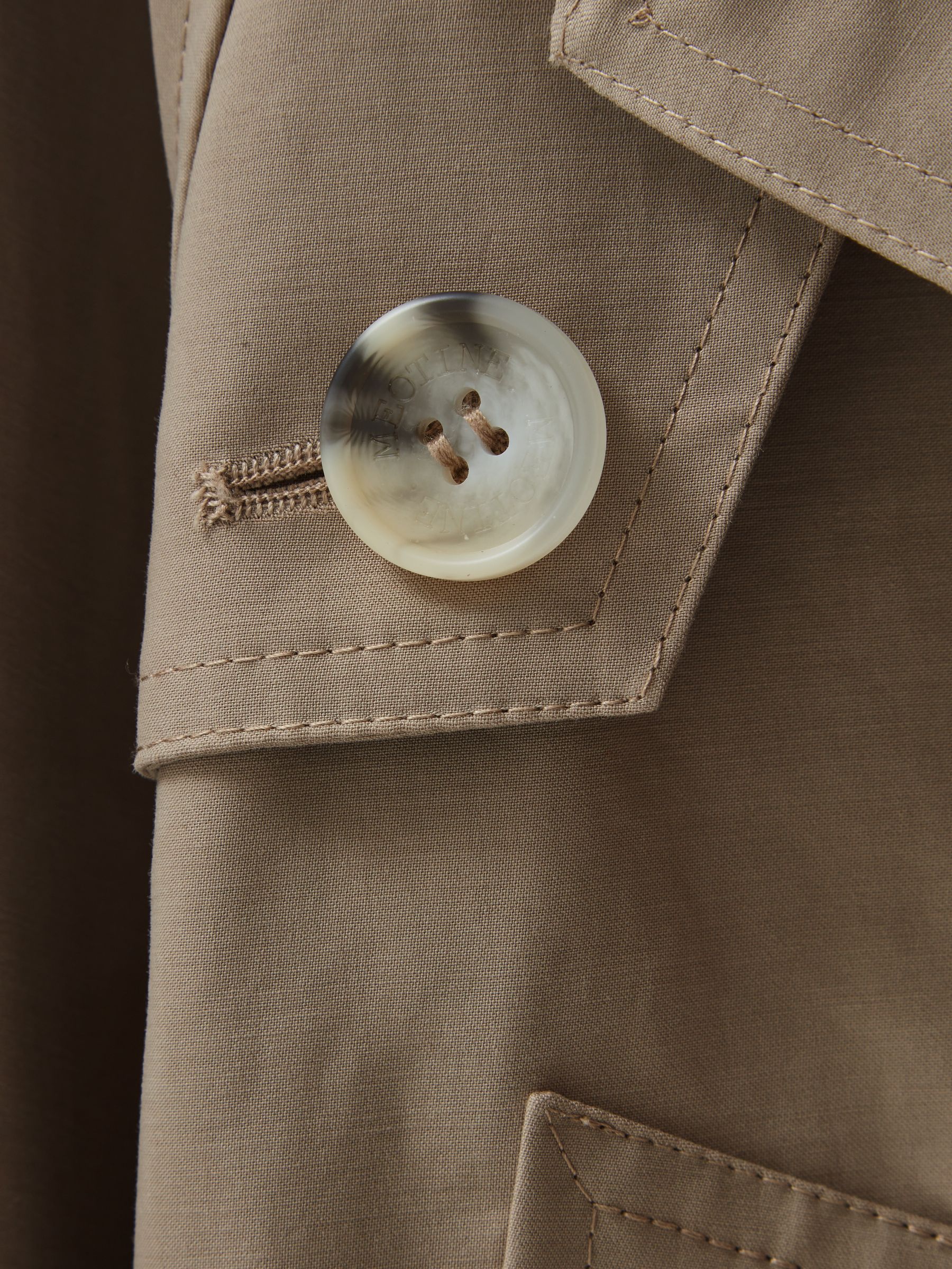 Meotine Cropped Trenchcoat in Beige - Image 6 of 6