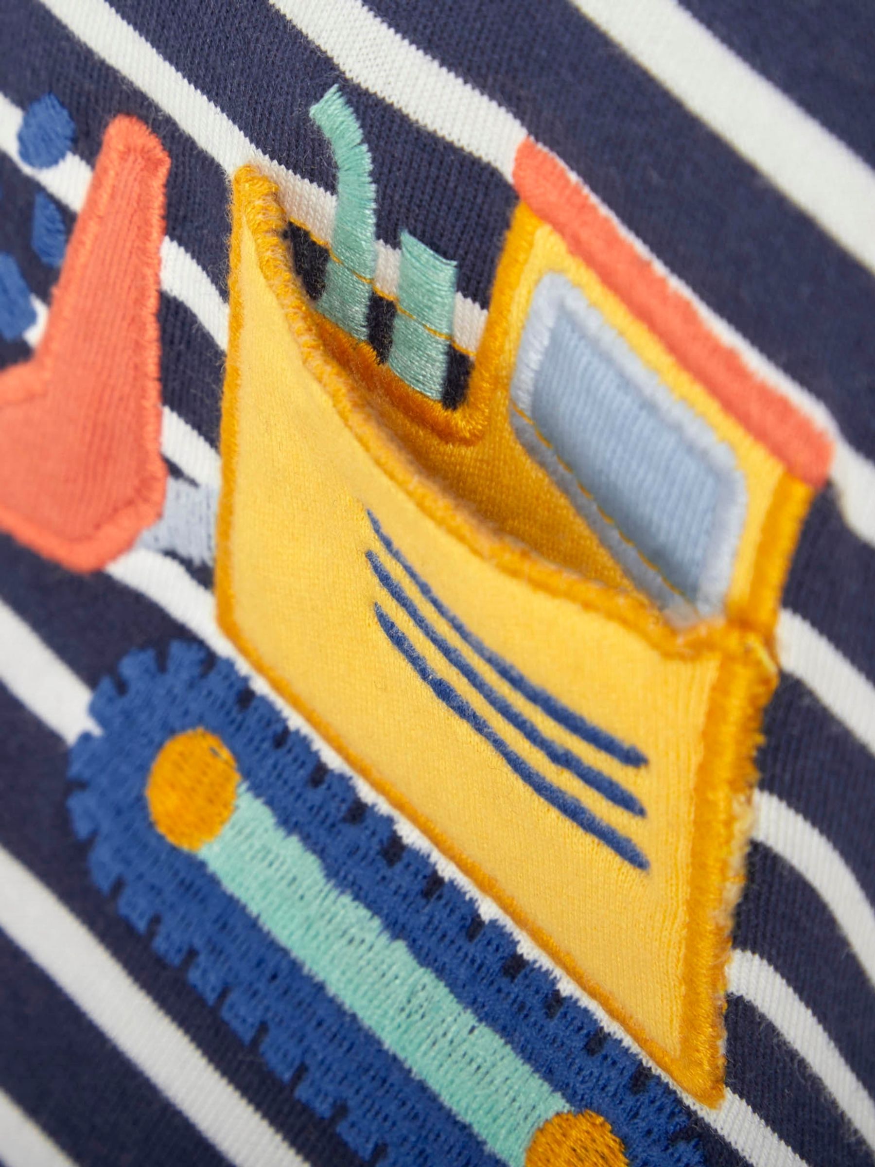 Navy White Stripe Navy & White Stripe Digger Pocket T-Shirt - Image 3 of 3