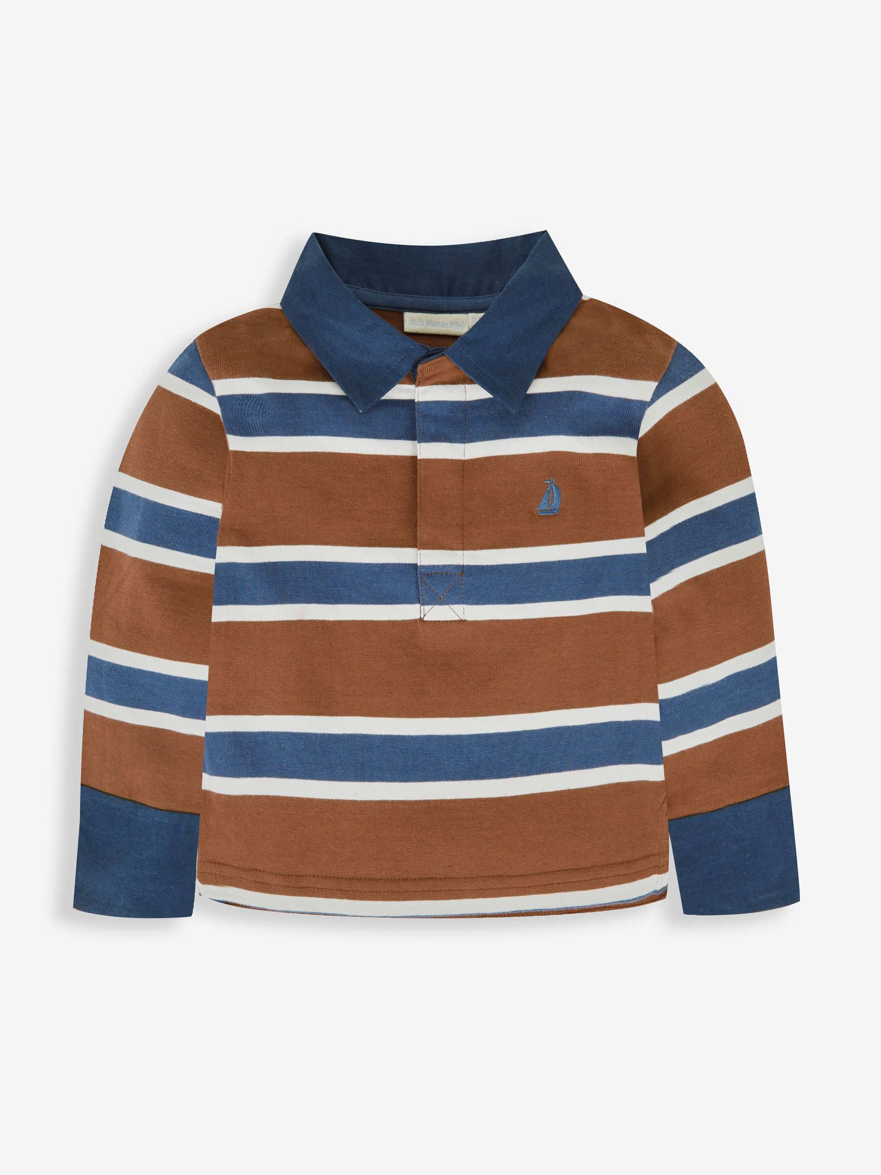 Brown Boys' Stripe Rugby Top - Image 2 of 4