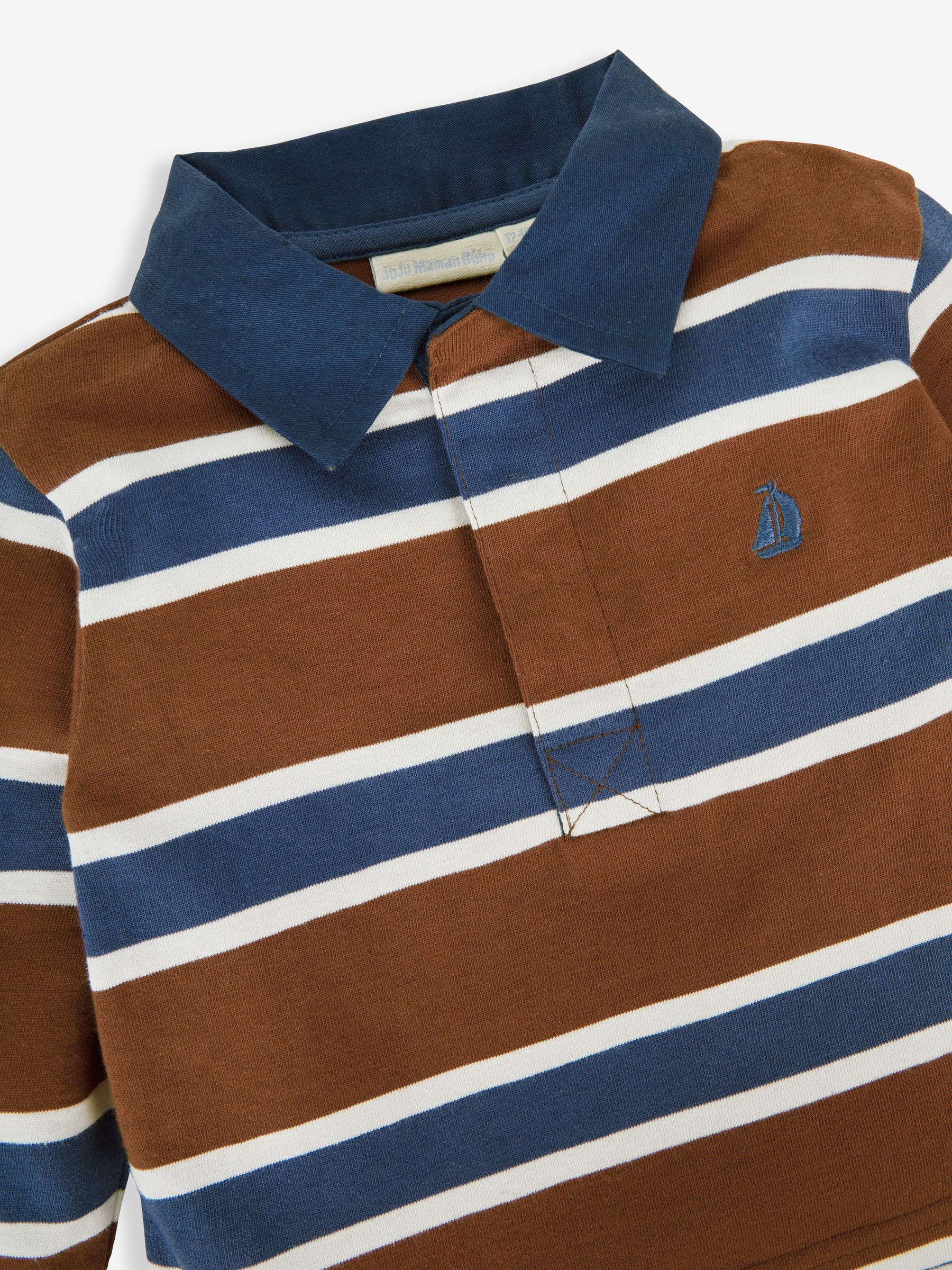 Brown Boys' Stripe Rugby Top - Image 3 of 4