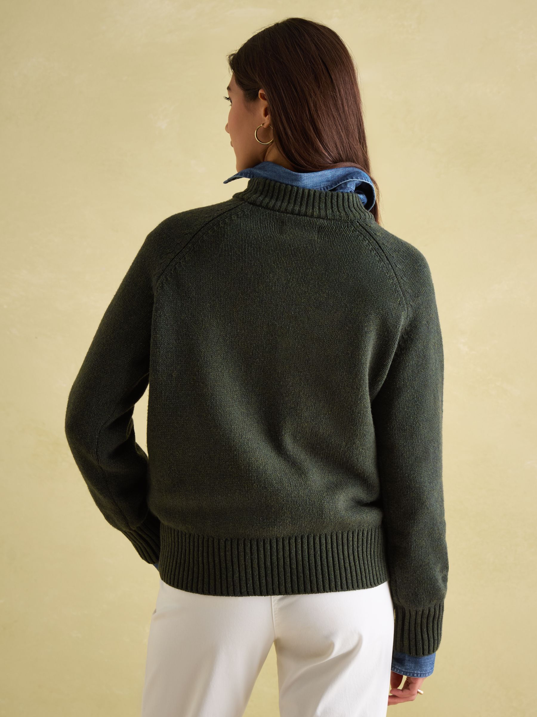 Jonty Dark Green Intarsia Fox Knit Jumper - Image 2 of 8 Jonty Dark Green Intarsia Fox Knit Jumper - Image 2 of 8