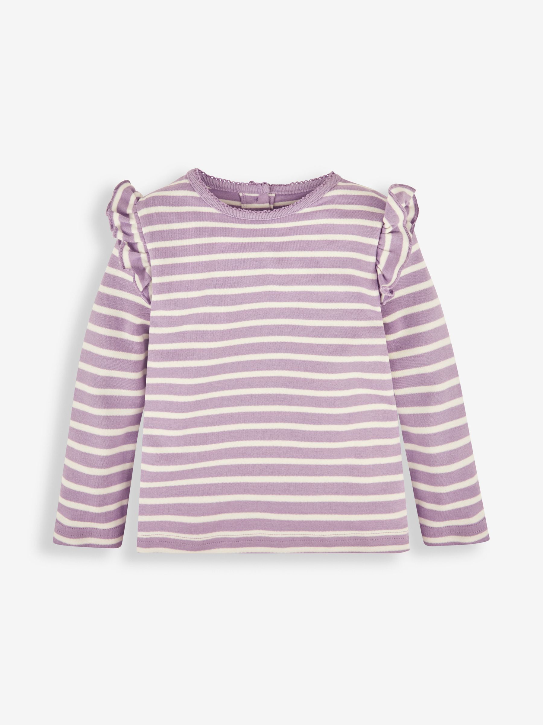 Lilac Purple Ditsy Floral 2-Pack Print & Stripe Frill Tops - Image 2 of 7