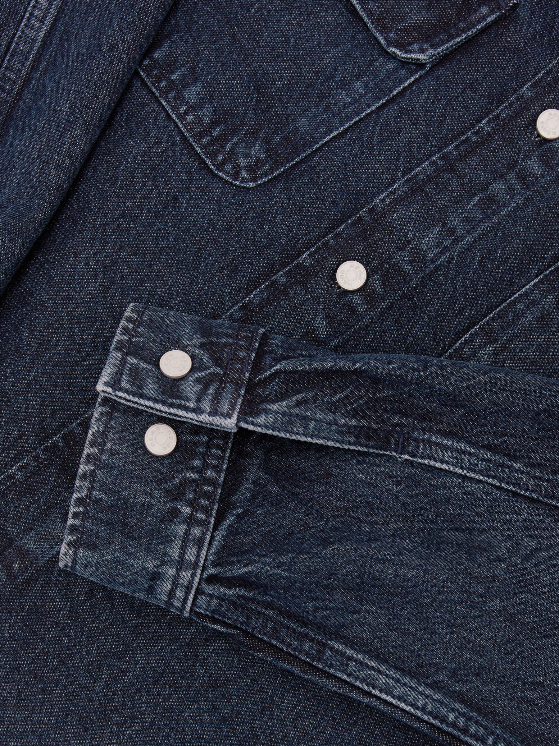 Twin-Pocket Rigid-Denim Jacket in Dark Blue - Image 7 of 7