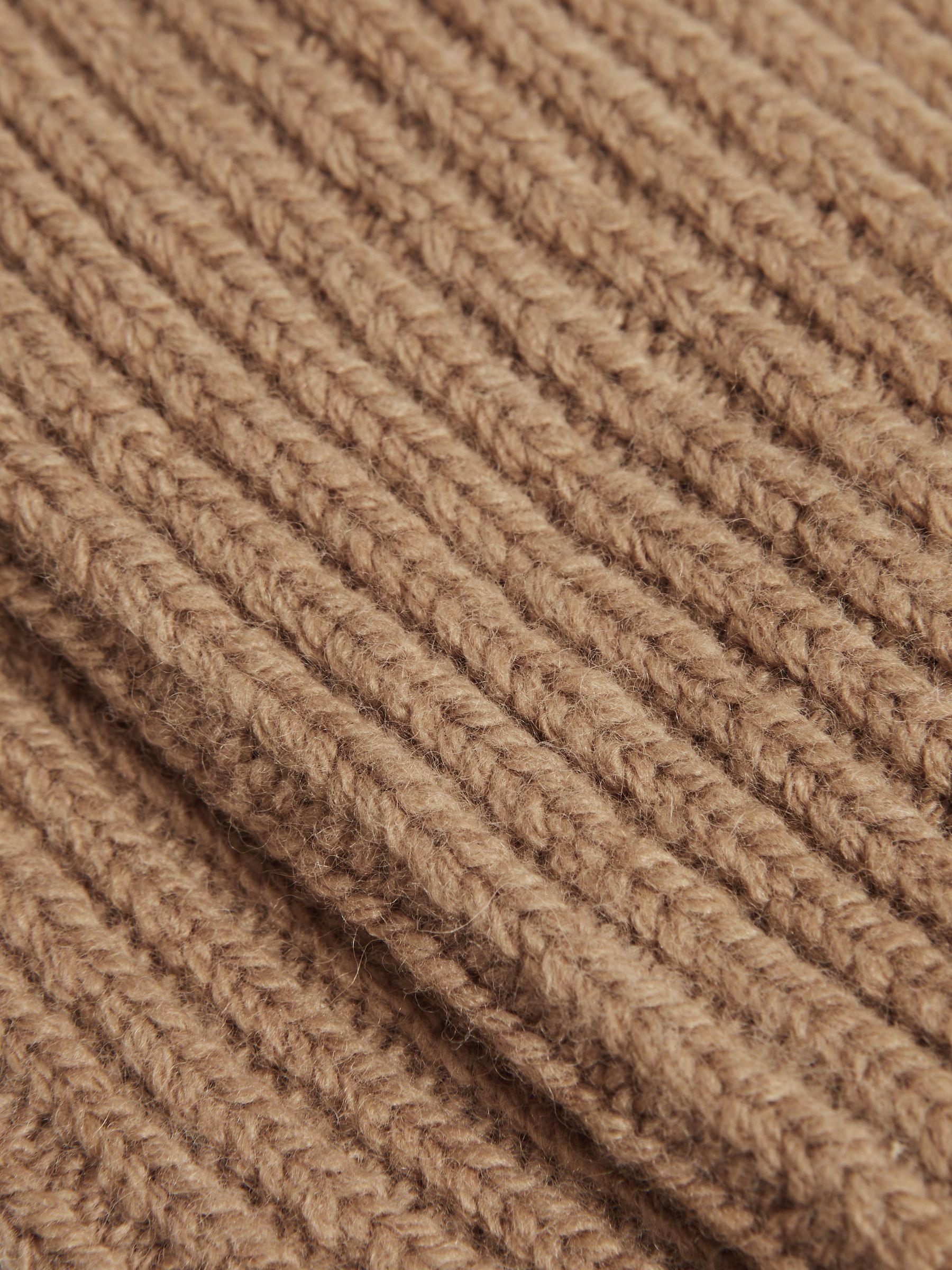 Wool Blend Ribbed Socks in Camel - Image 3 of 3