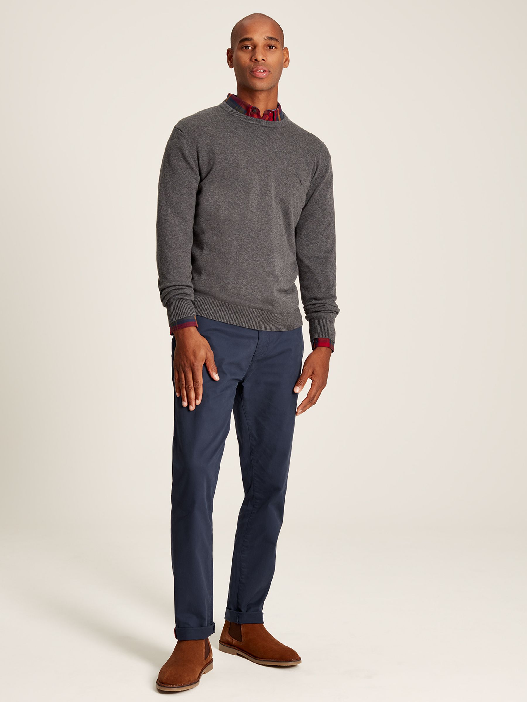 Jarvis Grey Cotton Crew Neck Jumper - Image 3 of 6