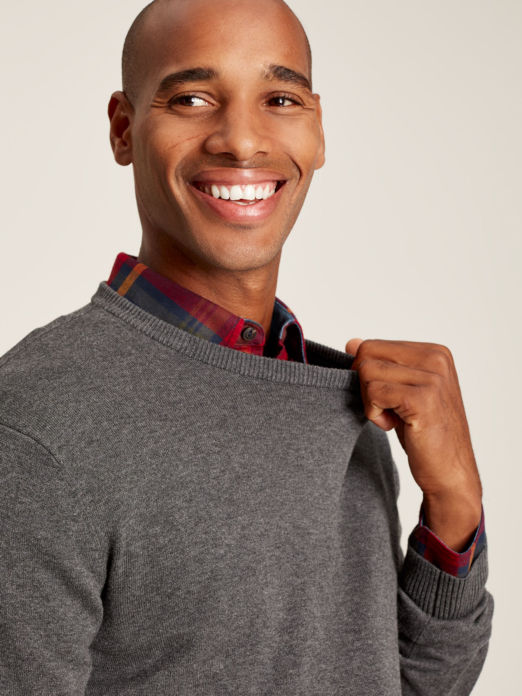 Jarvis Grey Cotton Crew Neck Jumper - Image 4 of 6