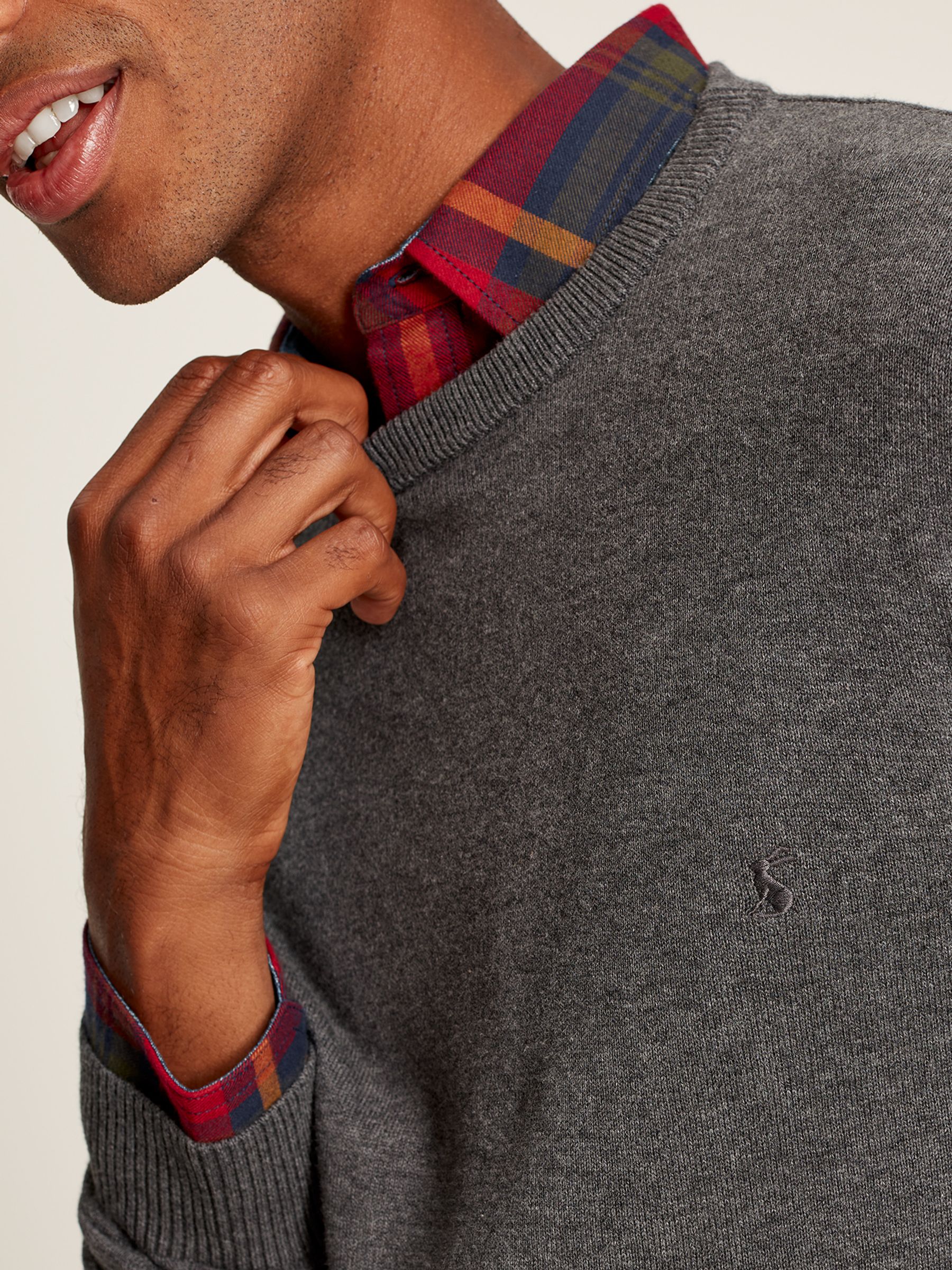 Jarvis Grey Cotton Crew Neck Jumper - Image 5 of 6
