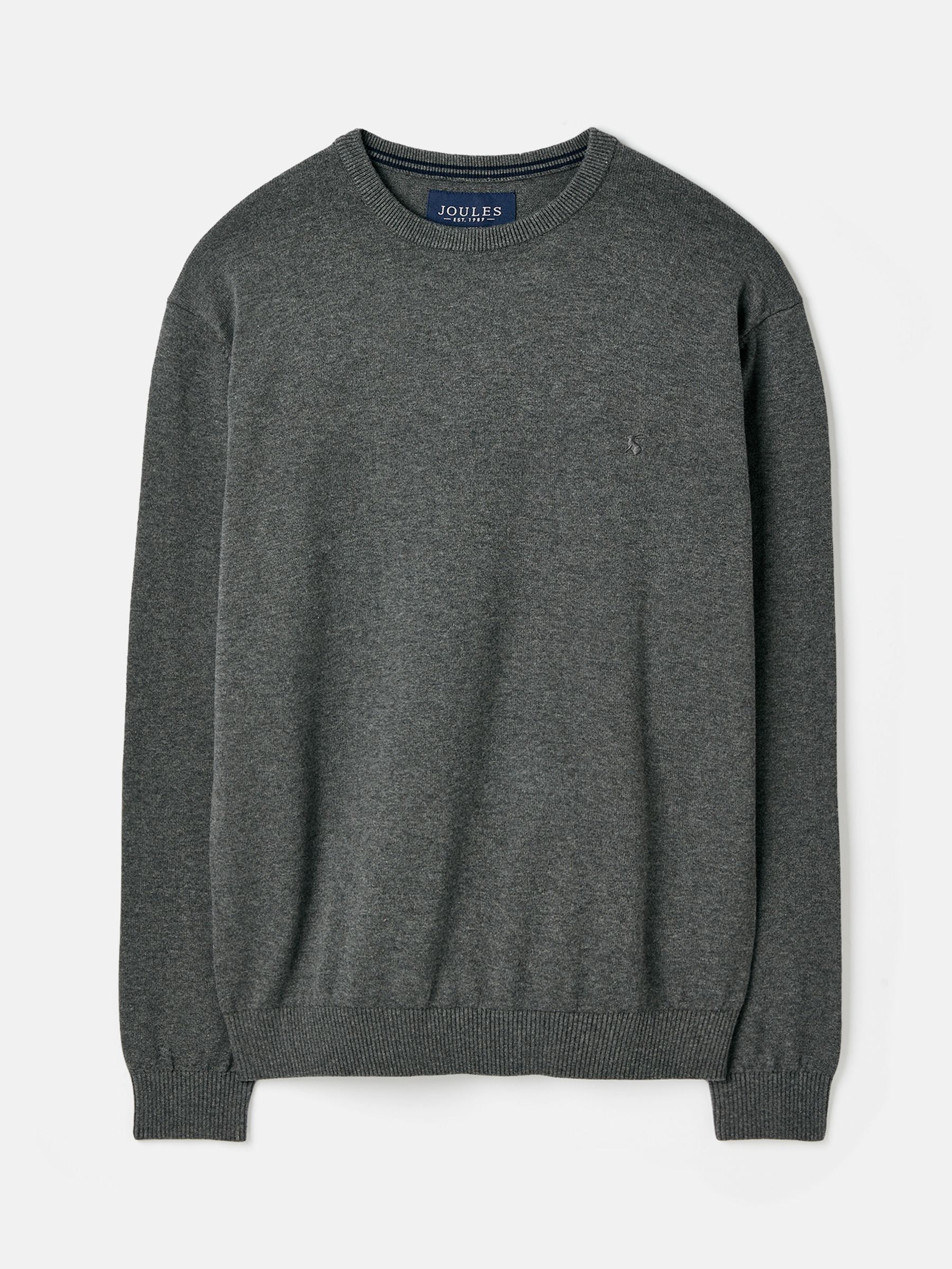 Jarvis Grey Cotton Crew Neck Jumper - Image 6 of 6