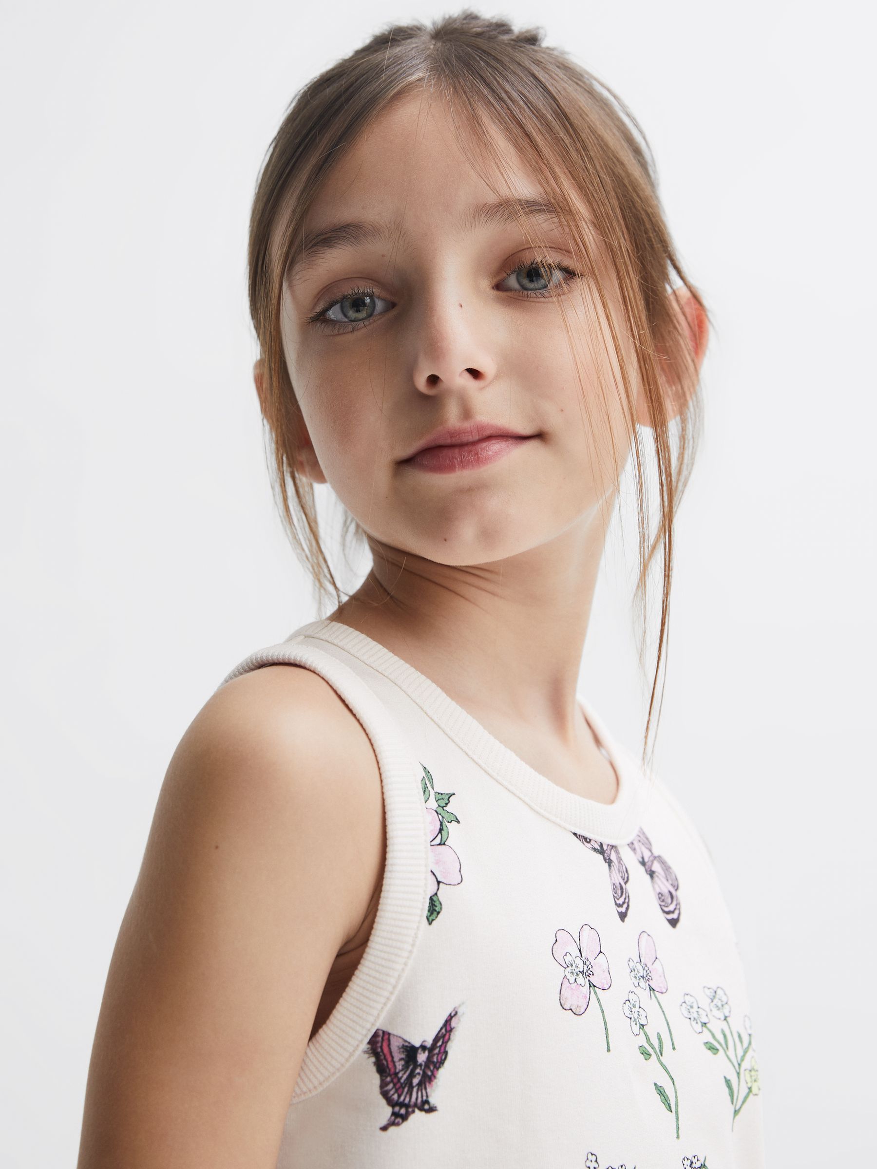 9-12 yrs Floral Print Vest in Pink Print - Image 4 of 7