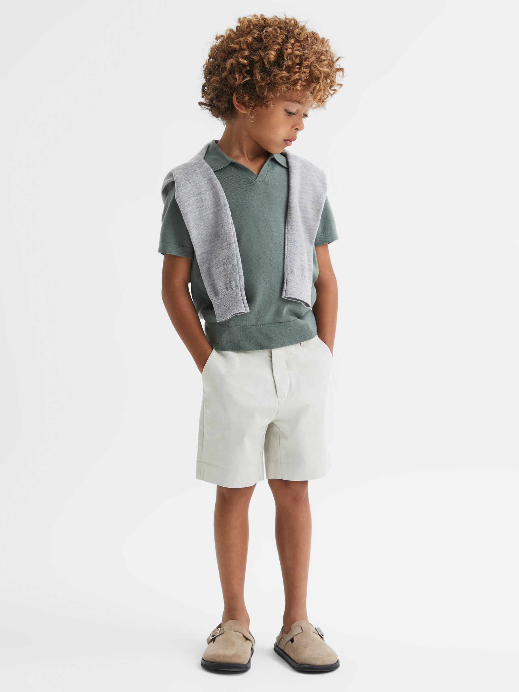 4-9 yrs Casual Chino Shorts in Chalk - Image 3 of 6