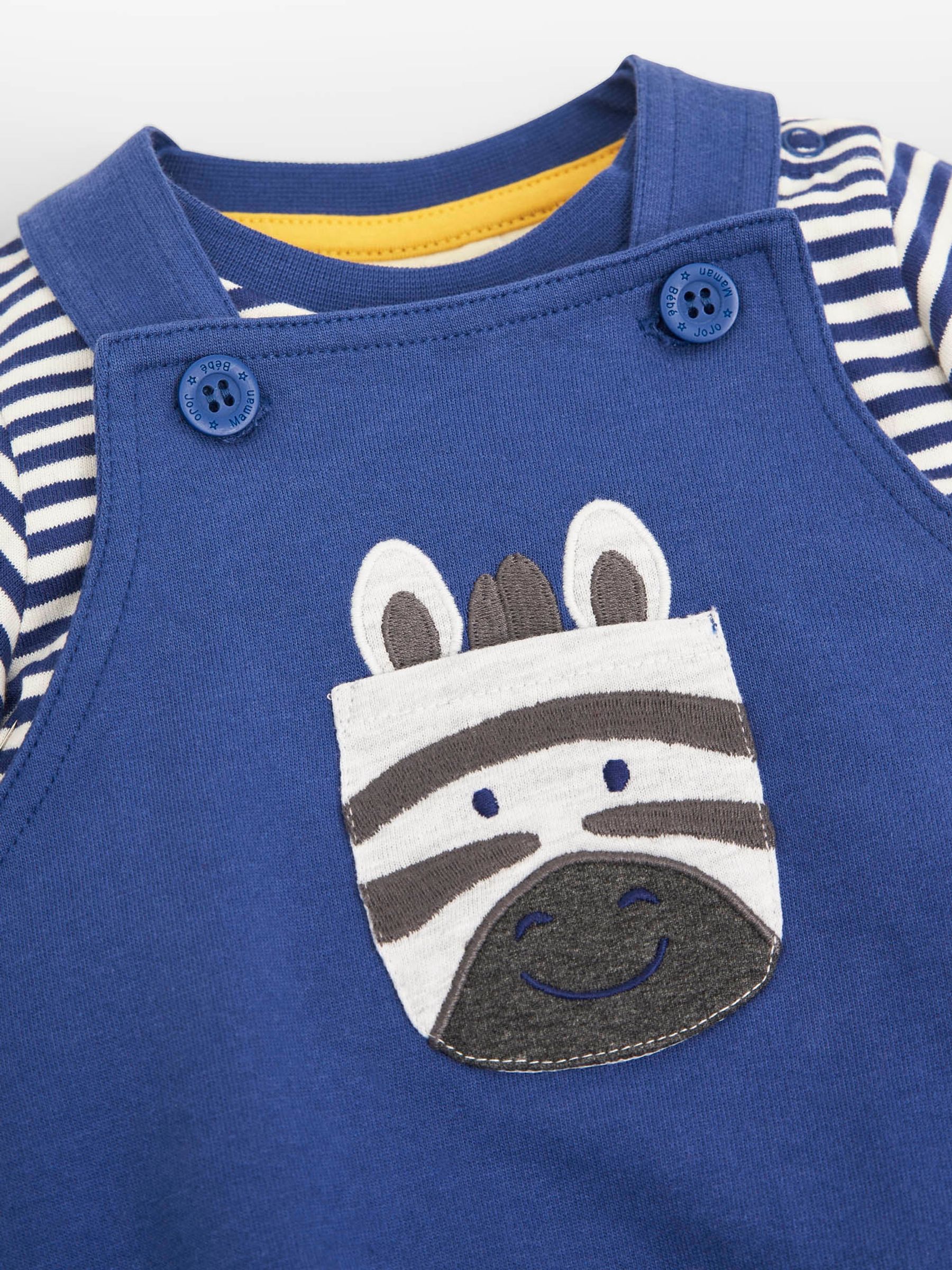 Indigo 2-Piece Indigo Zebra Pocket Baby Dungarees Set - Image 3 of 3
