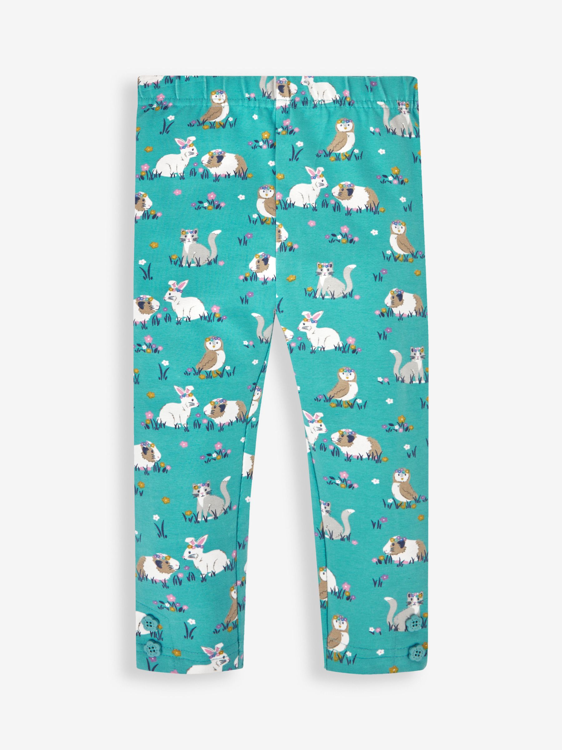 Duck Egg Green Animal Friends & Pink Girls' 2-Pack Leggings - Image 2 of 5
