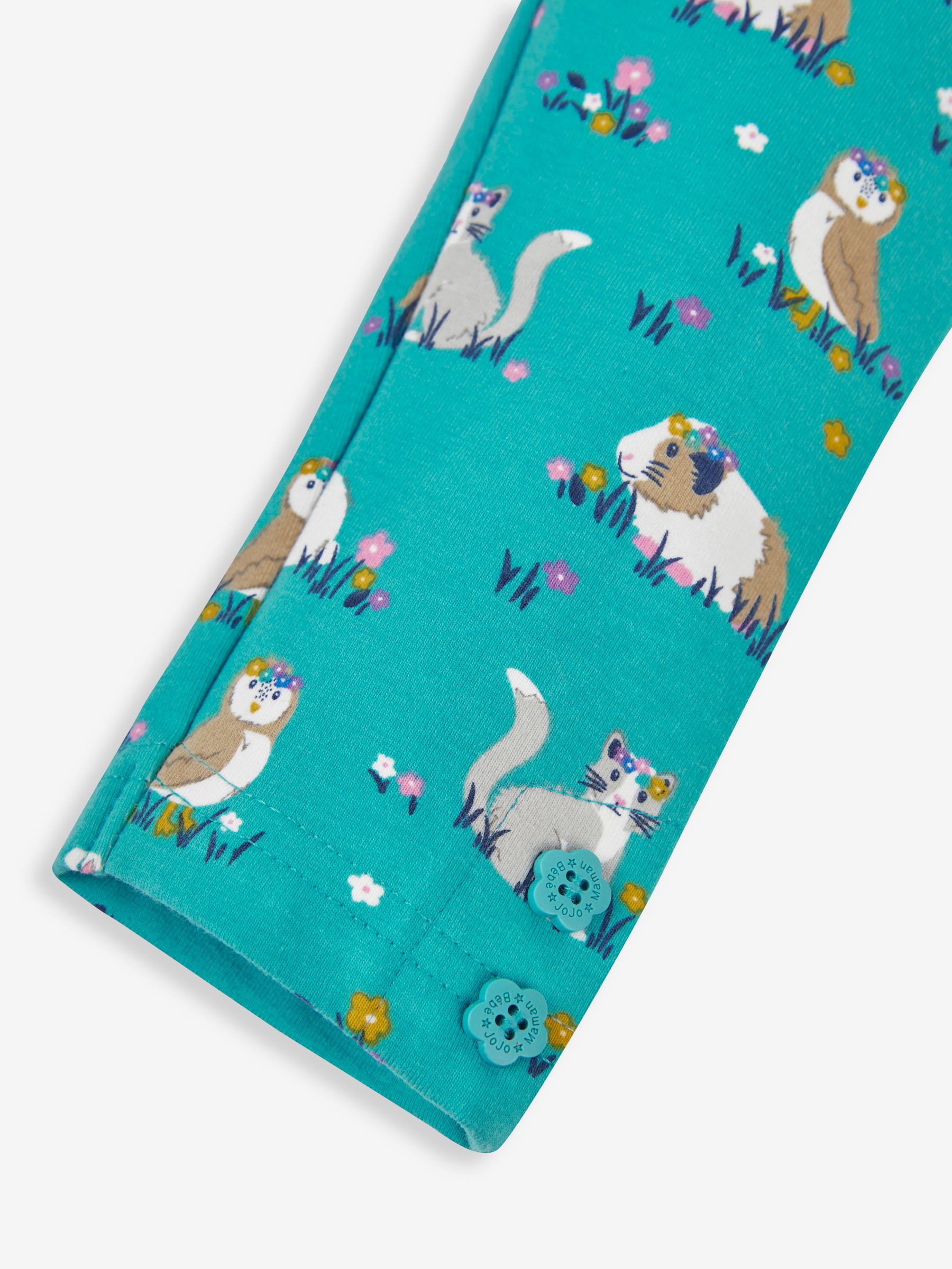 Duck Egg Green Animal Friends & Pink Girls' 2-Pack Leggings - Image 4 of 5