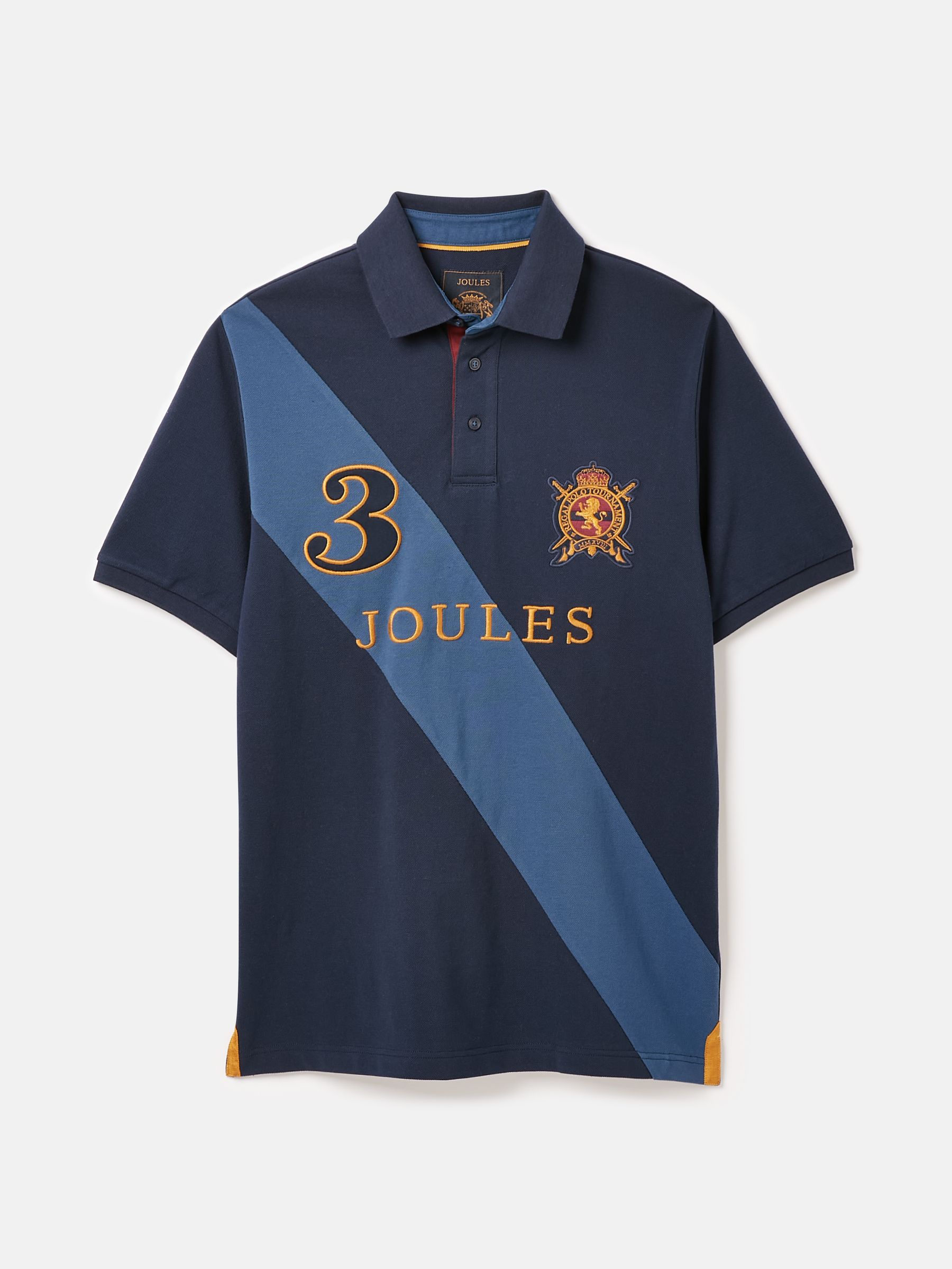 Embellished Navy Blue Classic Fit Polo Shirt - Image 6 of 6