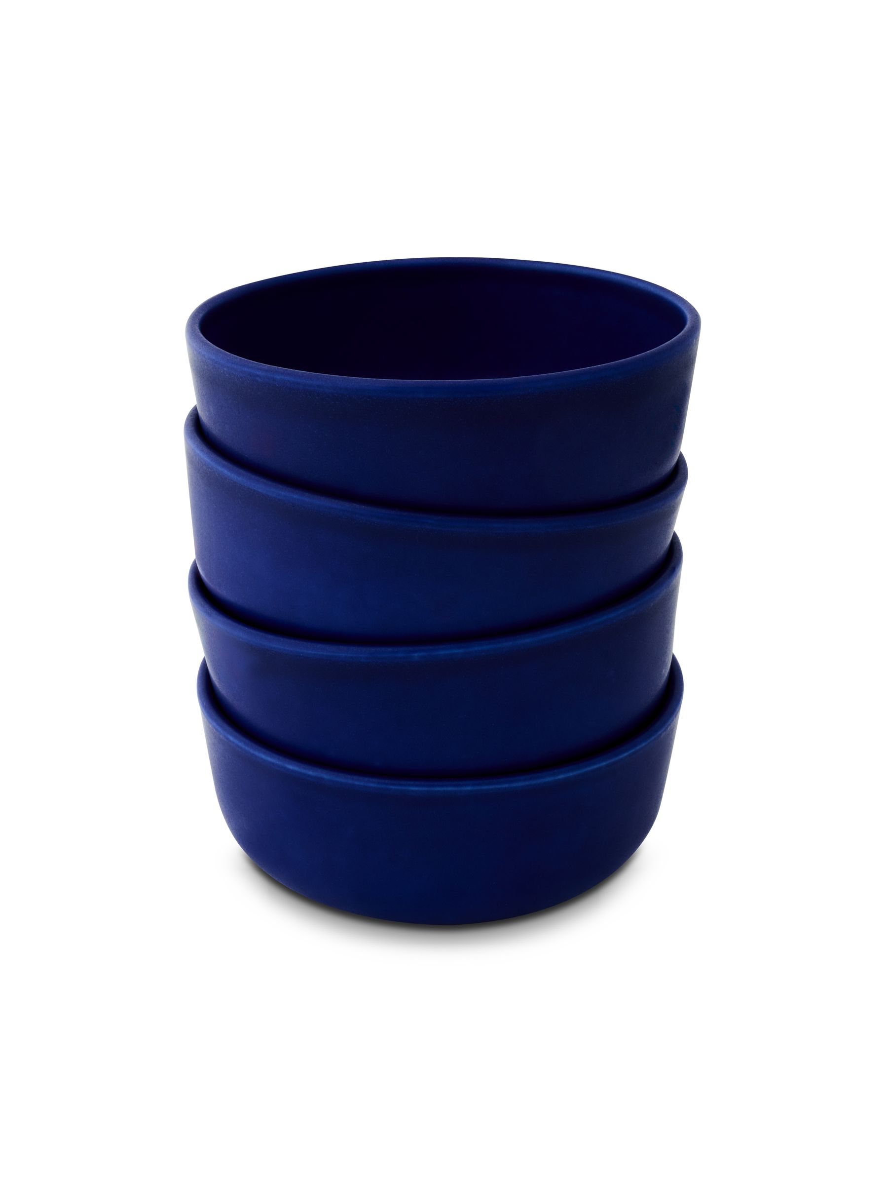 Curateology Set of 4 Cobalt Blue LoHo Reactive Glaze Cereal Bowls - Image 1 of 5