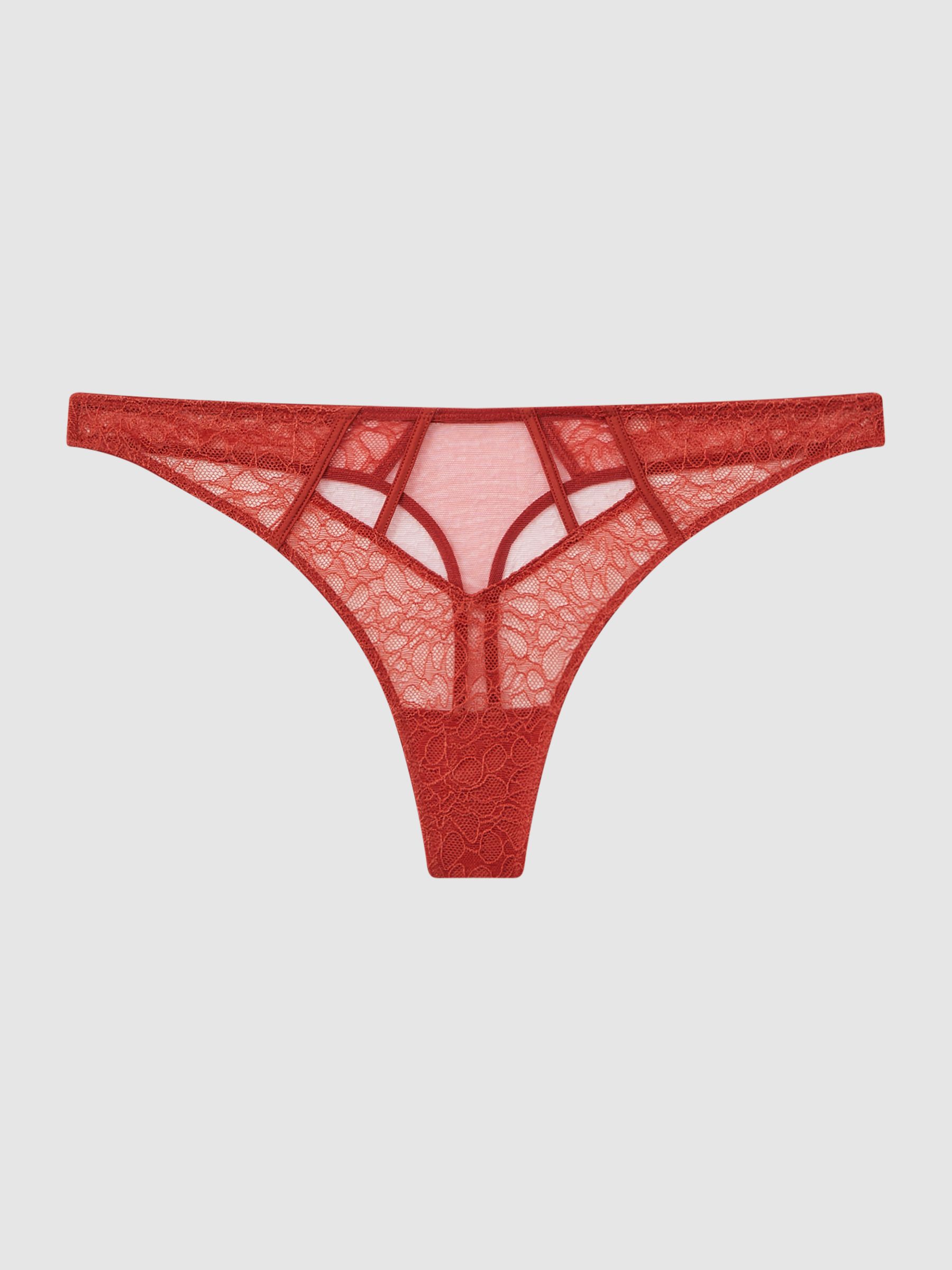 Underwear Lace Thong in Cinnabar - Image 2 of 4