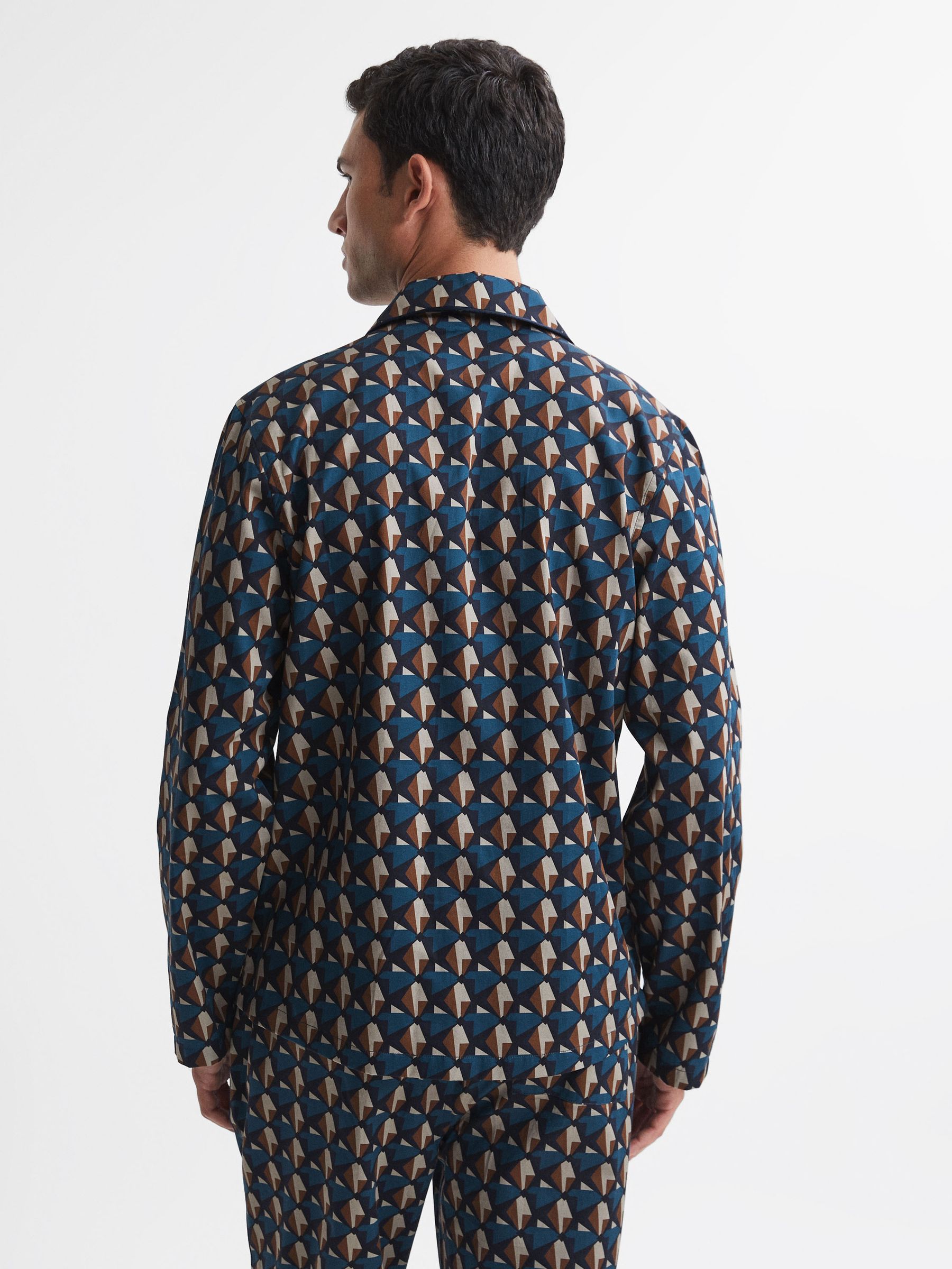 Cotton Printed Cuban Collar Pyjama Top in Multi - Image 4 of 4