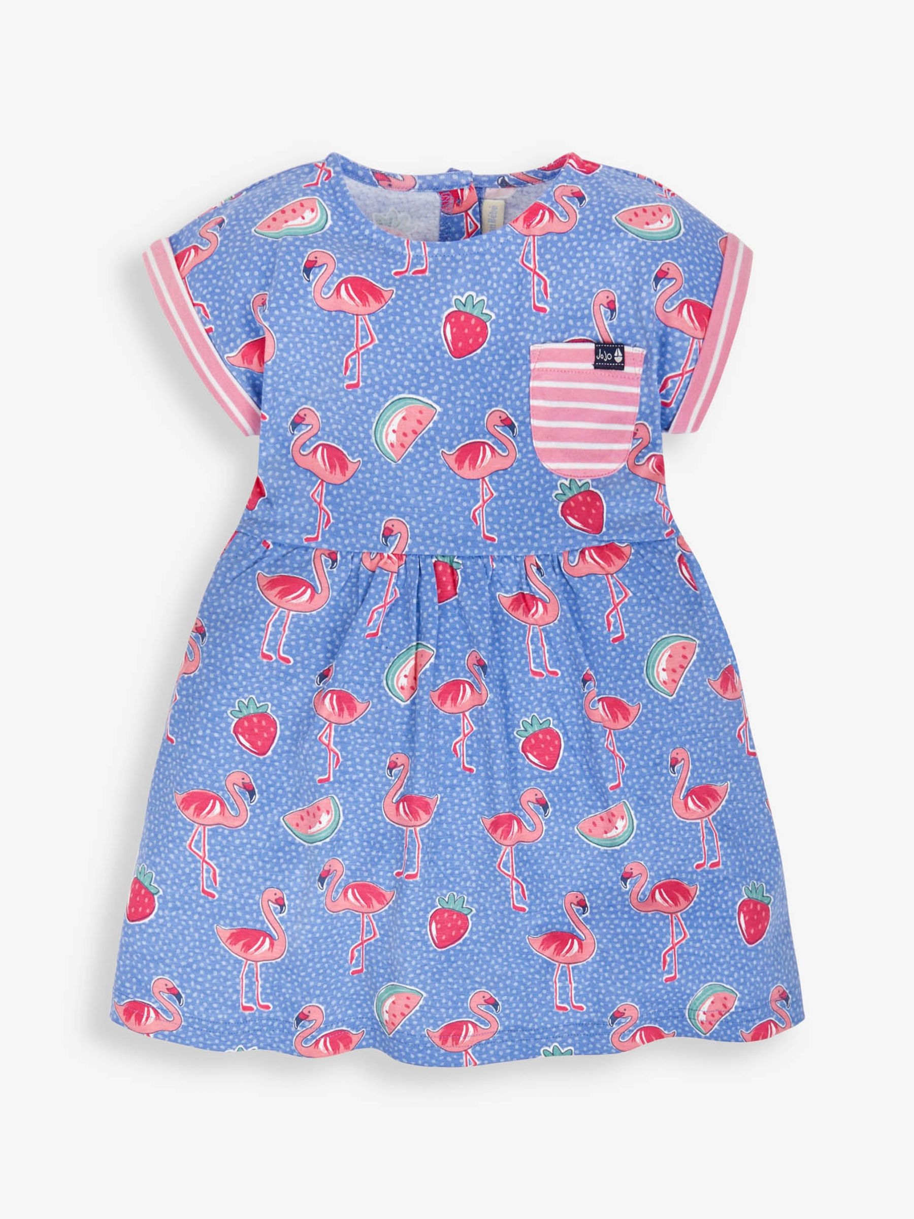 Cornflower Flamingo Print Drop Shoulder Dress - Image 2 of 4