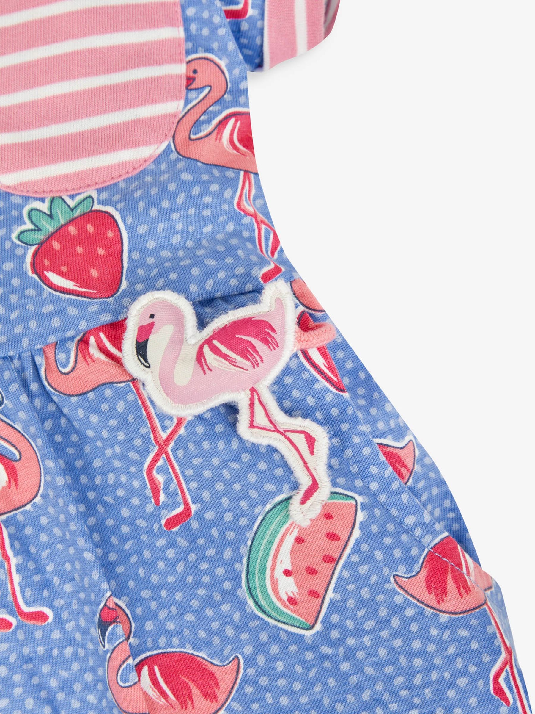 Cornflower Flamingo Print Drop Shoulder Dress - Image 4 of 4
