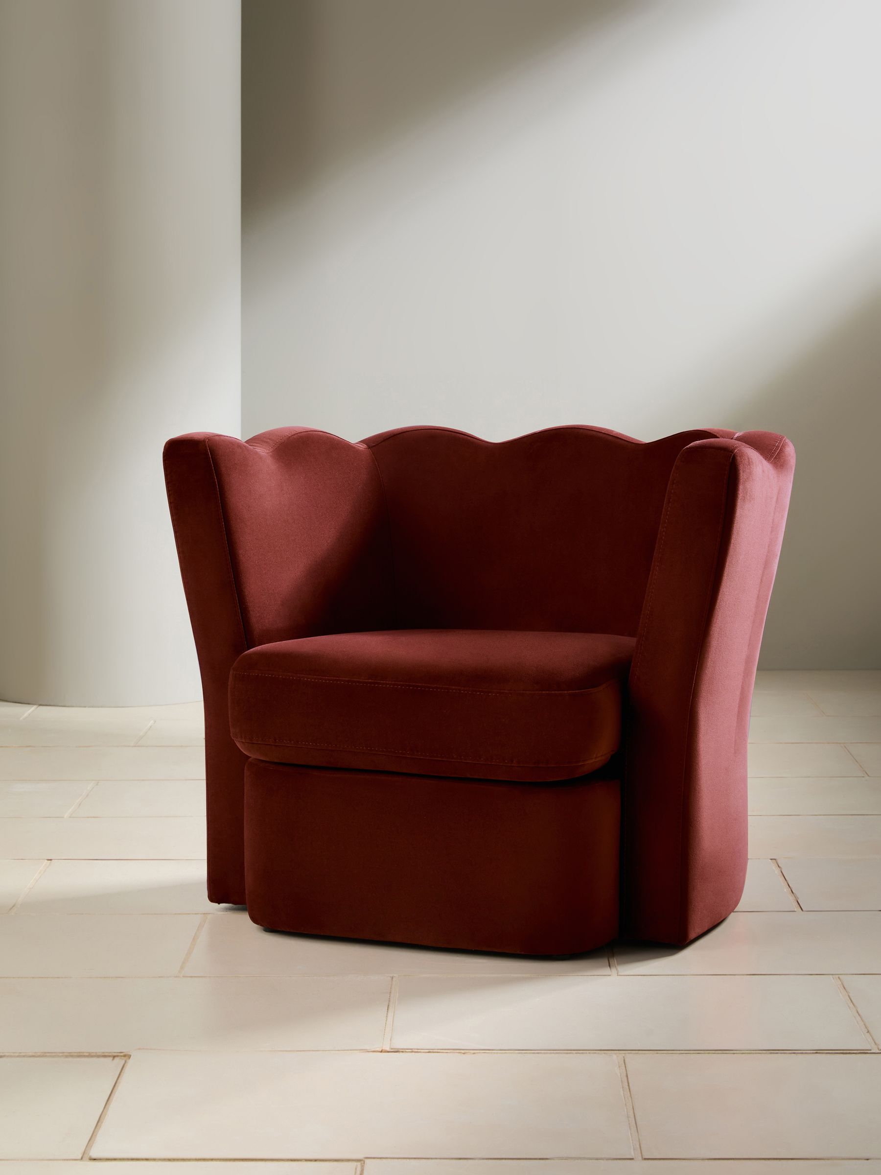 Maya Accent Chair in Rust Red Velvet - Image 2 of 7