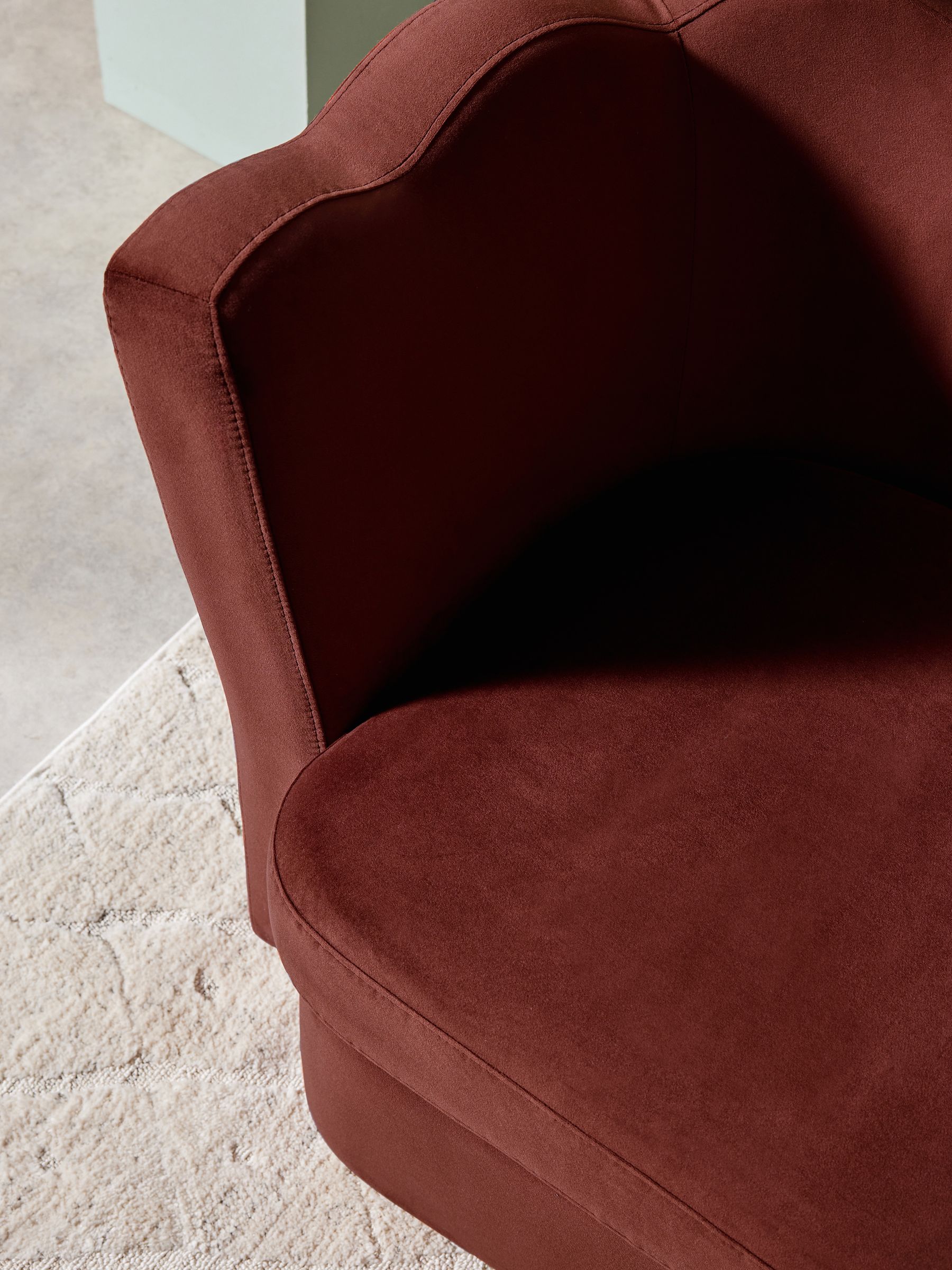 Maya Accent Chair in Rust Red Velvet - Image 5 of 7