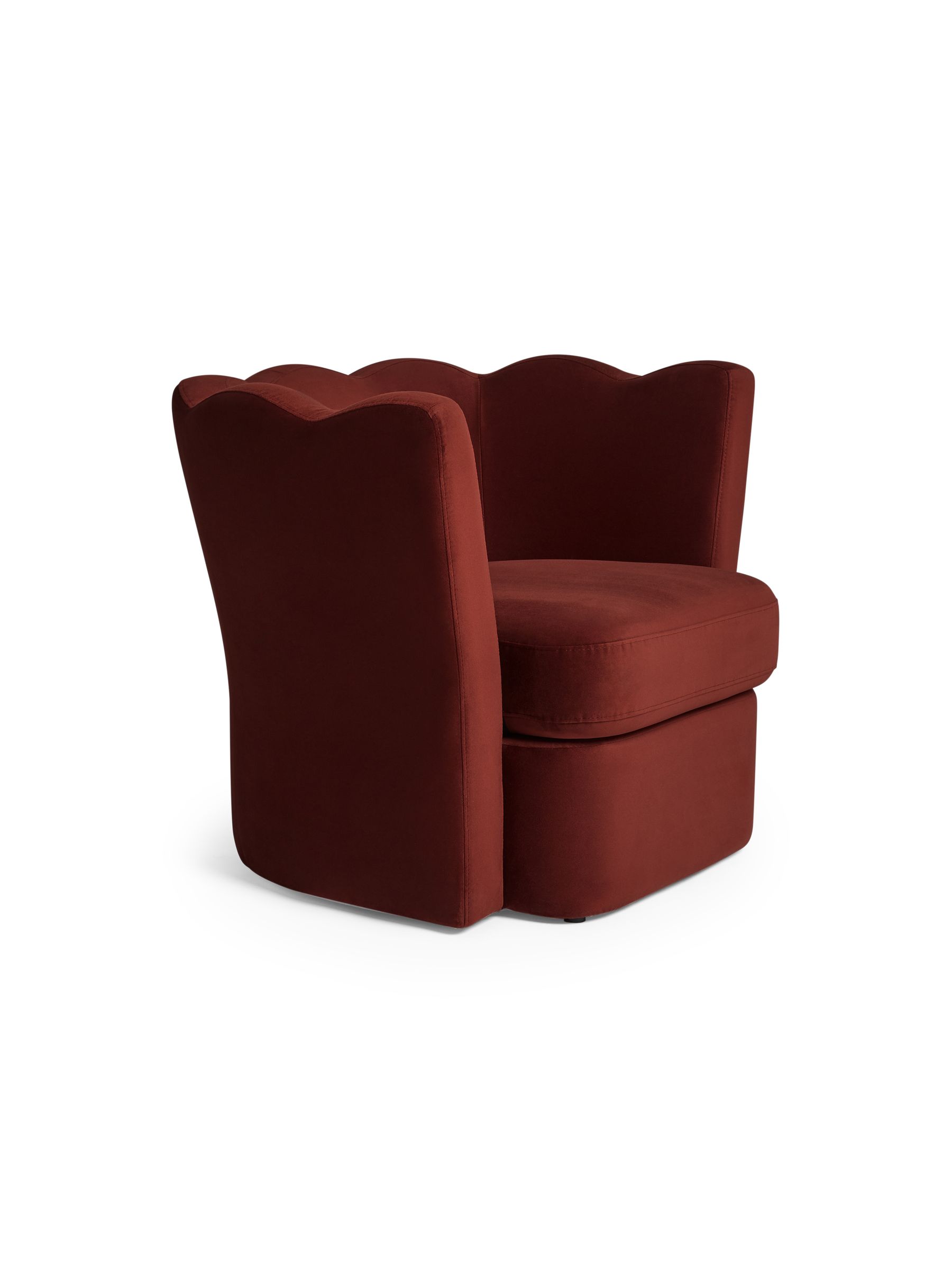 Maya Accent Chair in Rust Red Velvet - Image 6 of 7