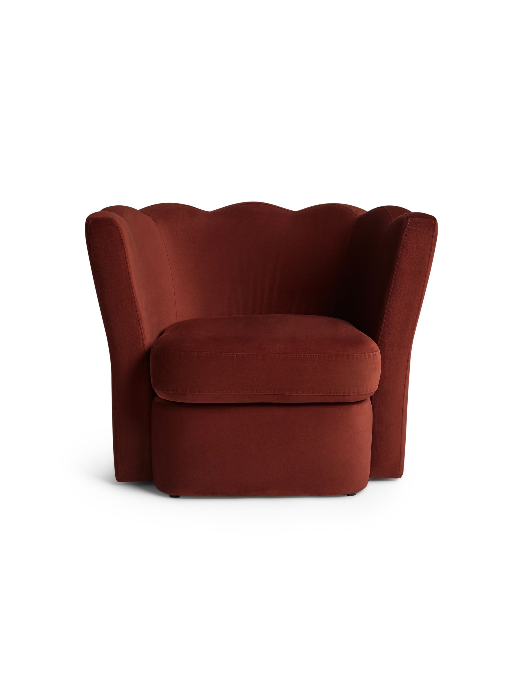 Maya Accent Chair in Rust Red Velvet - Image 7 of 7